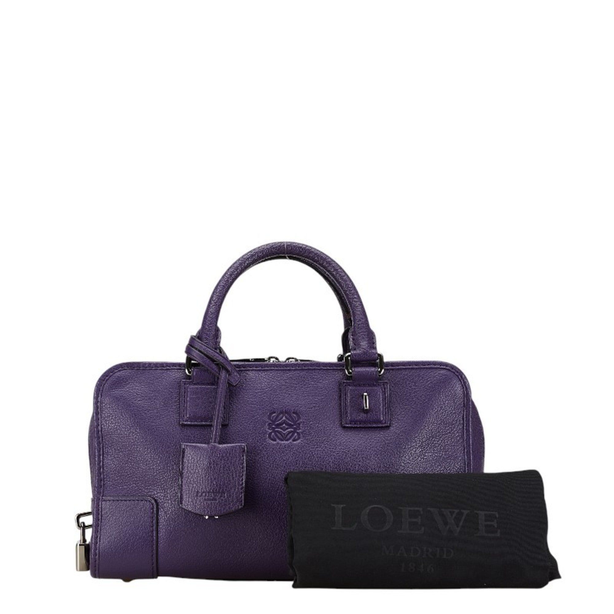 Loewe Purple Leather Handbag (Pre-Owned)