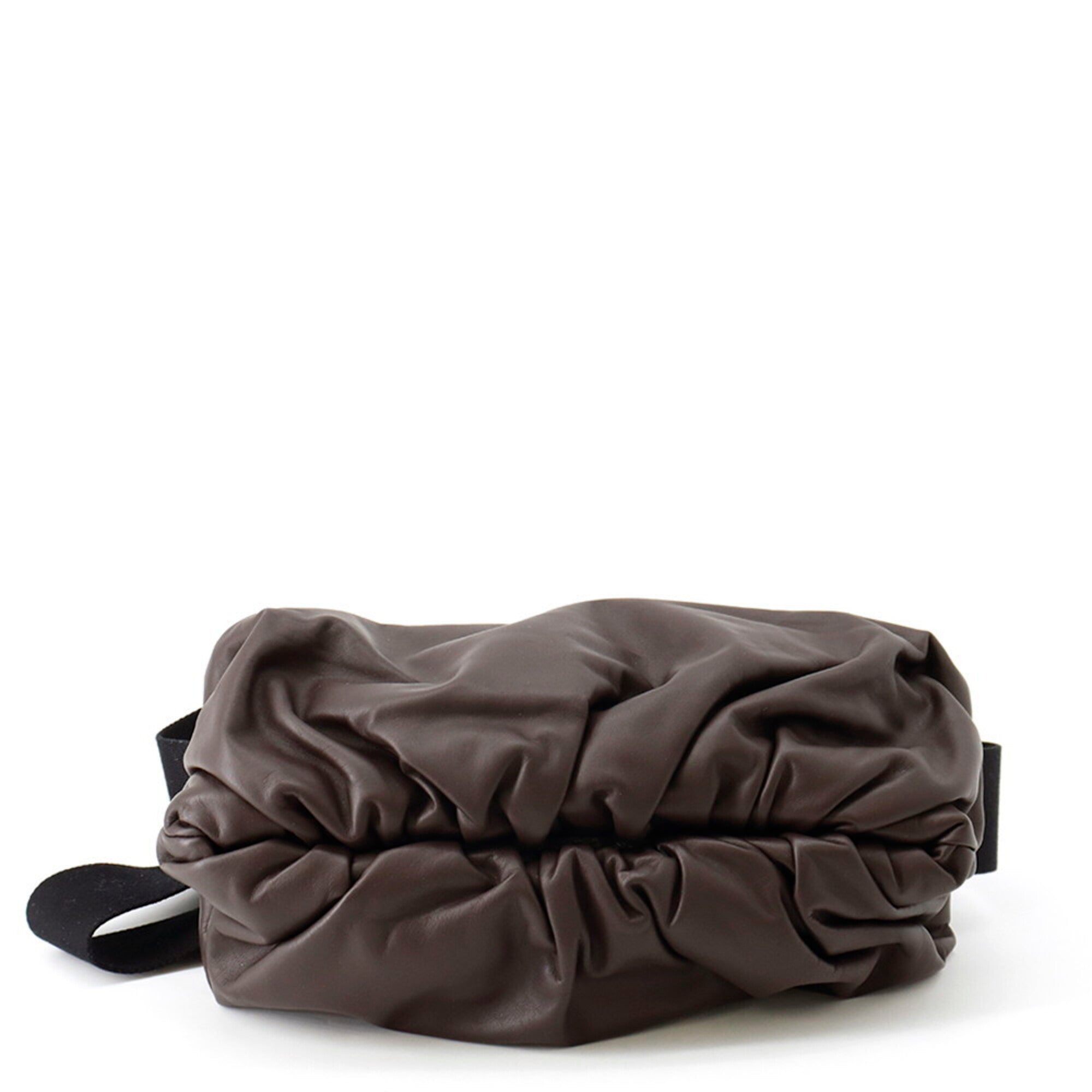 Bottega Veneta Dark Brown Leather Pouch Sling Bag (Pre-Owned)