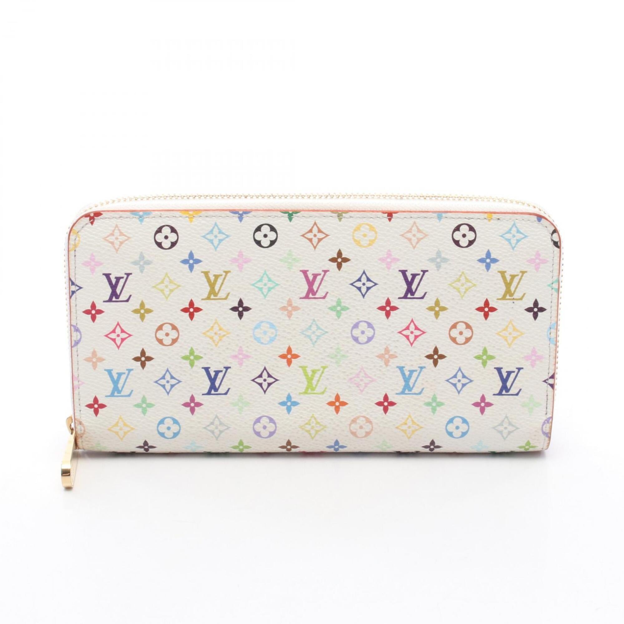 Louis Vuitton White Coated Canvas Monogram Multicolore Long Wallet (Bi-Fold) (Pre-Owned)