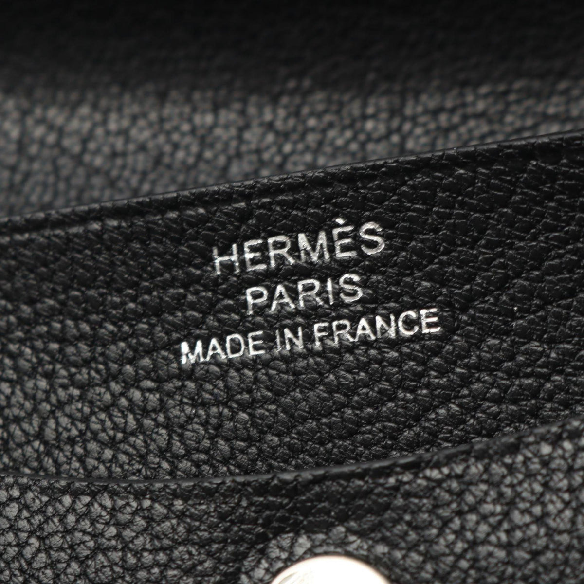 Hermes Black Chevre Leather Wallet (Tri-Fold) (Pre-Owned)