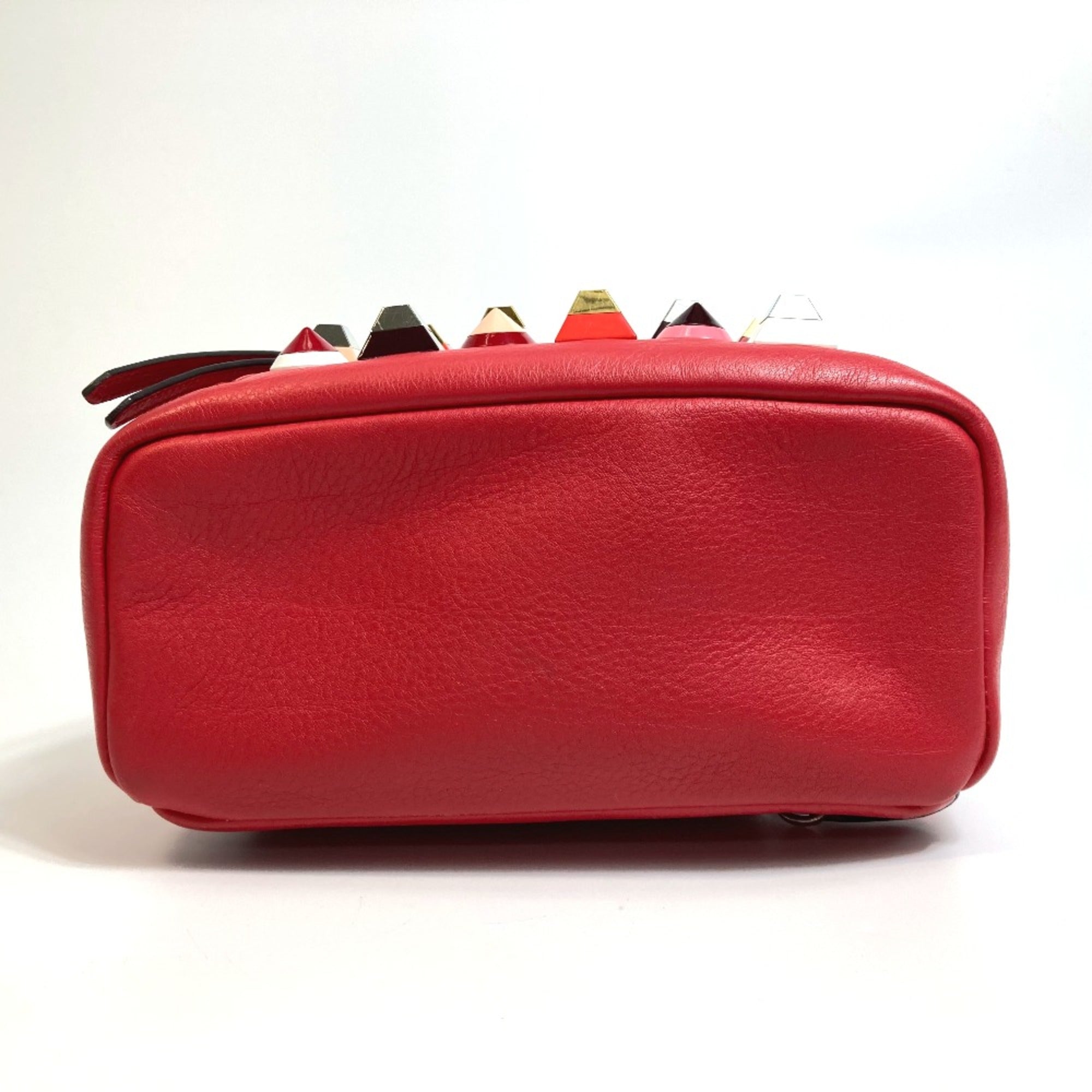 Fendi Red Leather Backpack (Pre-Owned)