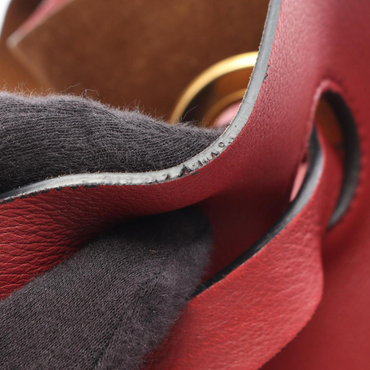 Burberry Red Color Leather Backpack Handbag (Pre-Owned)