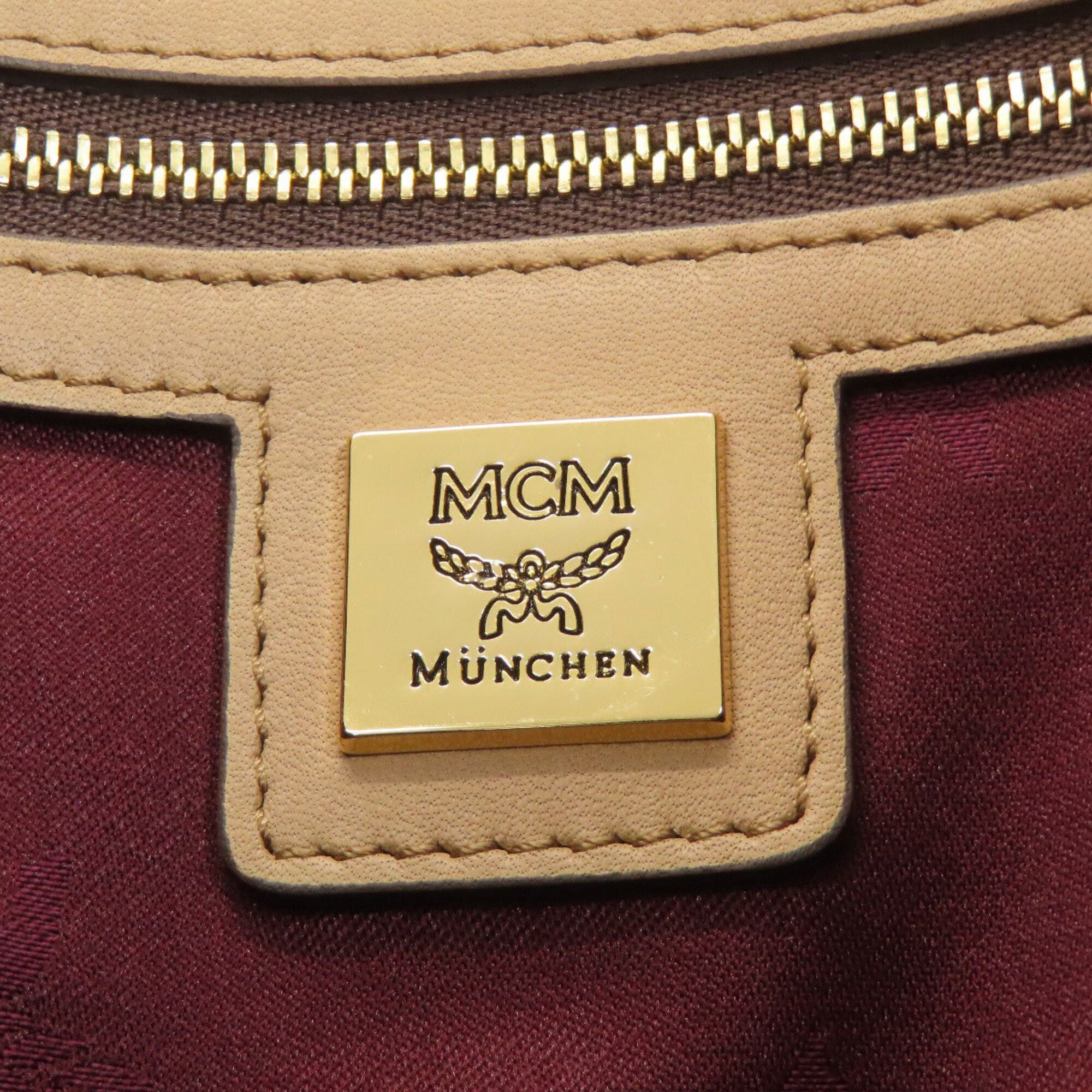 Mcm Beige Dark Brown Pvc Tote Bag (Pre-Owned)