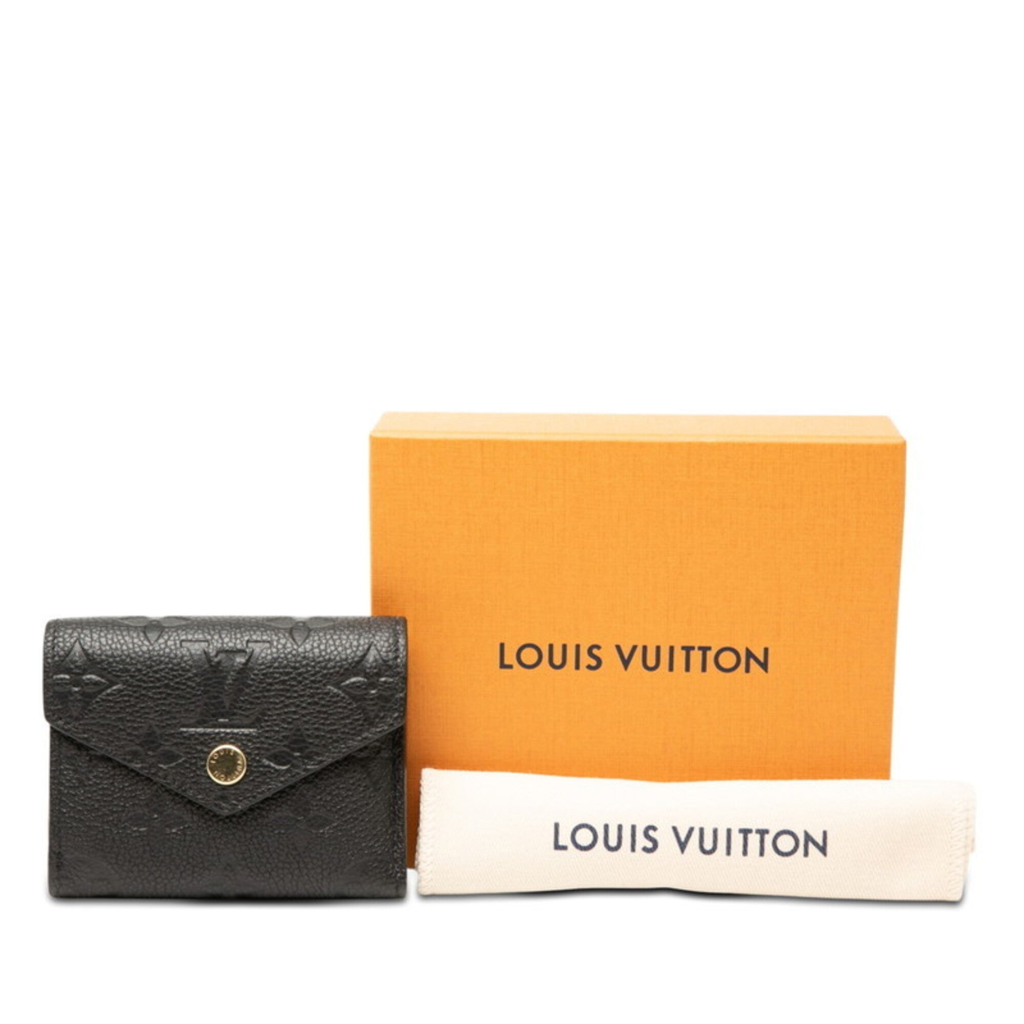 Louis Vuitton Monogram Empreinte Black Noir Leather Wallet (Tri-Fold) (Pre-Owned)