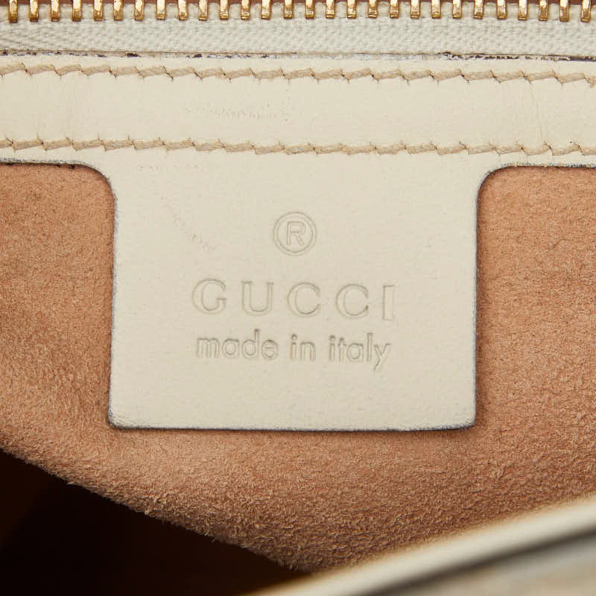Gucci White Leather Handbag Shoulder Bag (Pre-Owned)