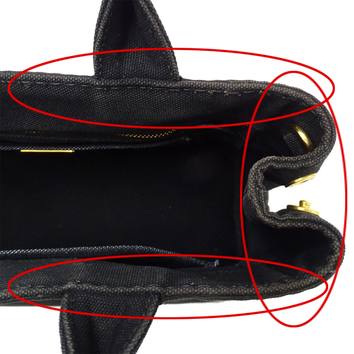 Prada Canapa Black Canvas Handbag (Pre-Owned)