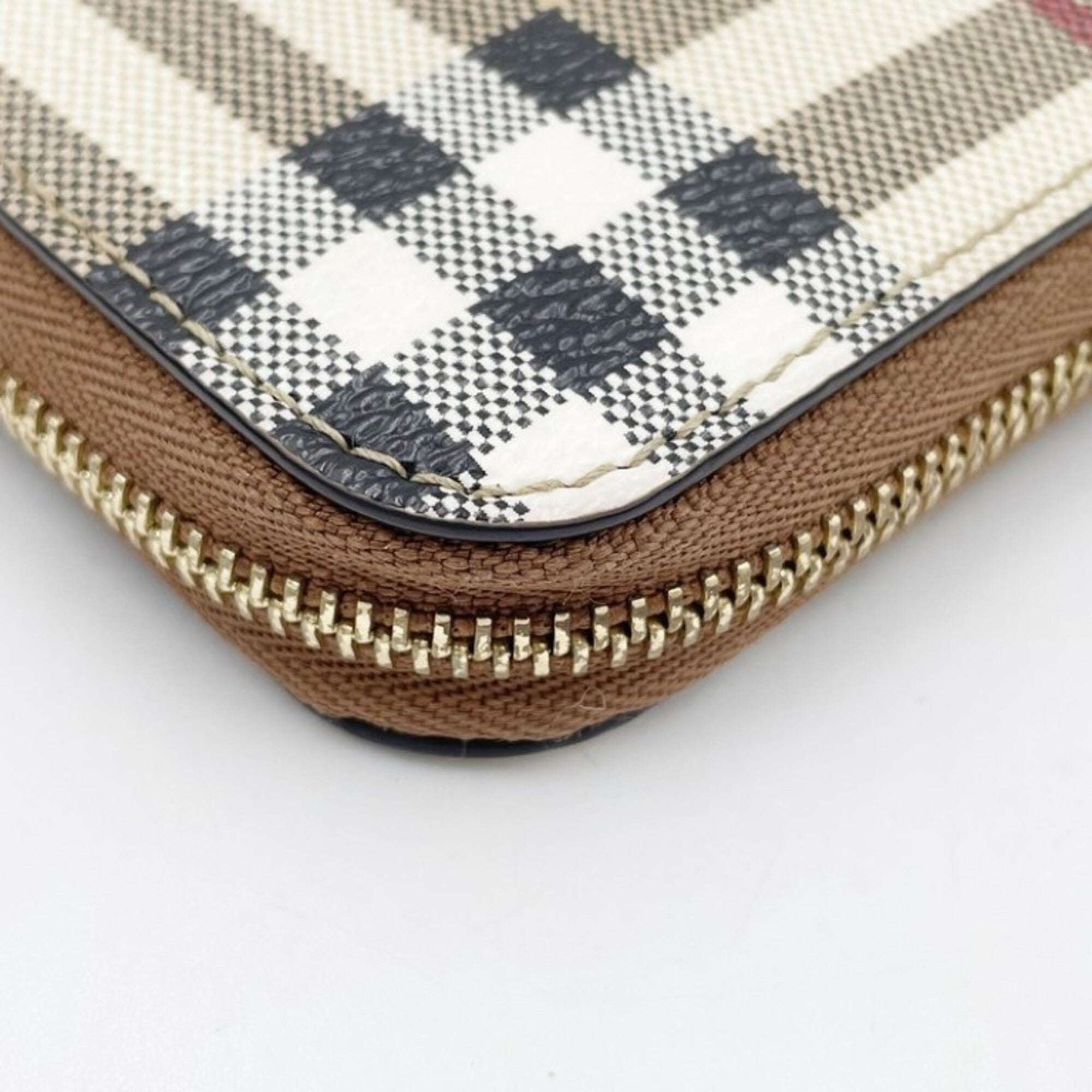 Burberry Beige Brown Pvc Leather Long Wallet (Bi-Fold) (Pre-Owned)