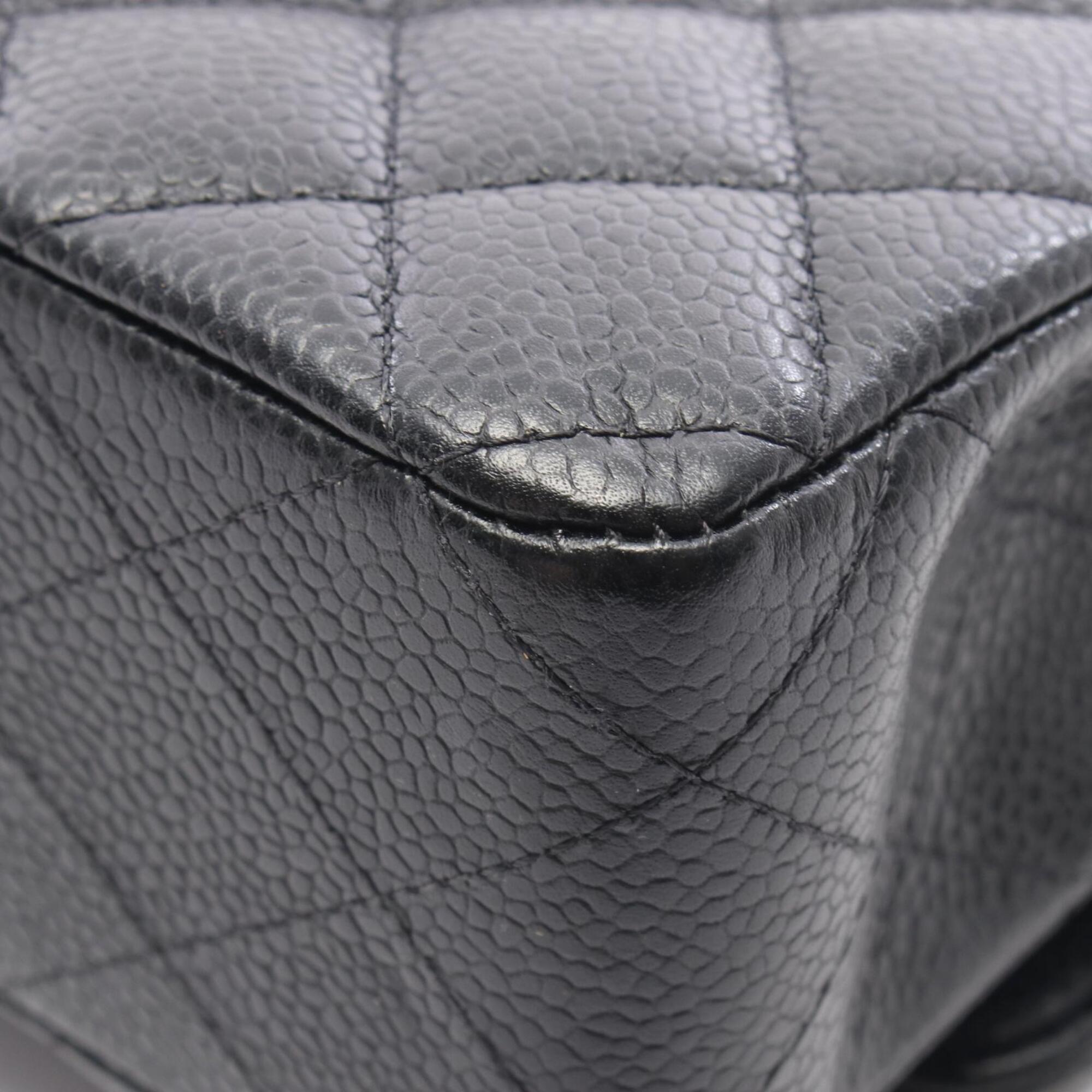 Chanel Black Grained Calfskin Handbag Shoulder Bag (Pre-Owned)