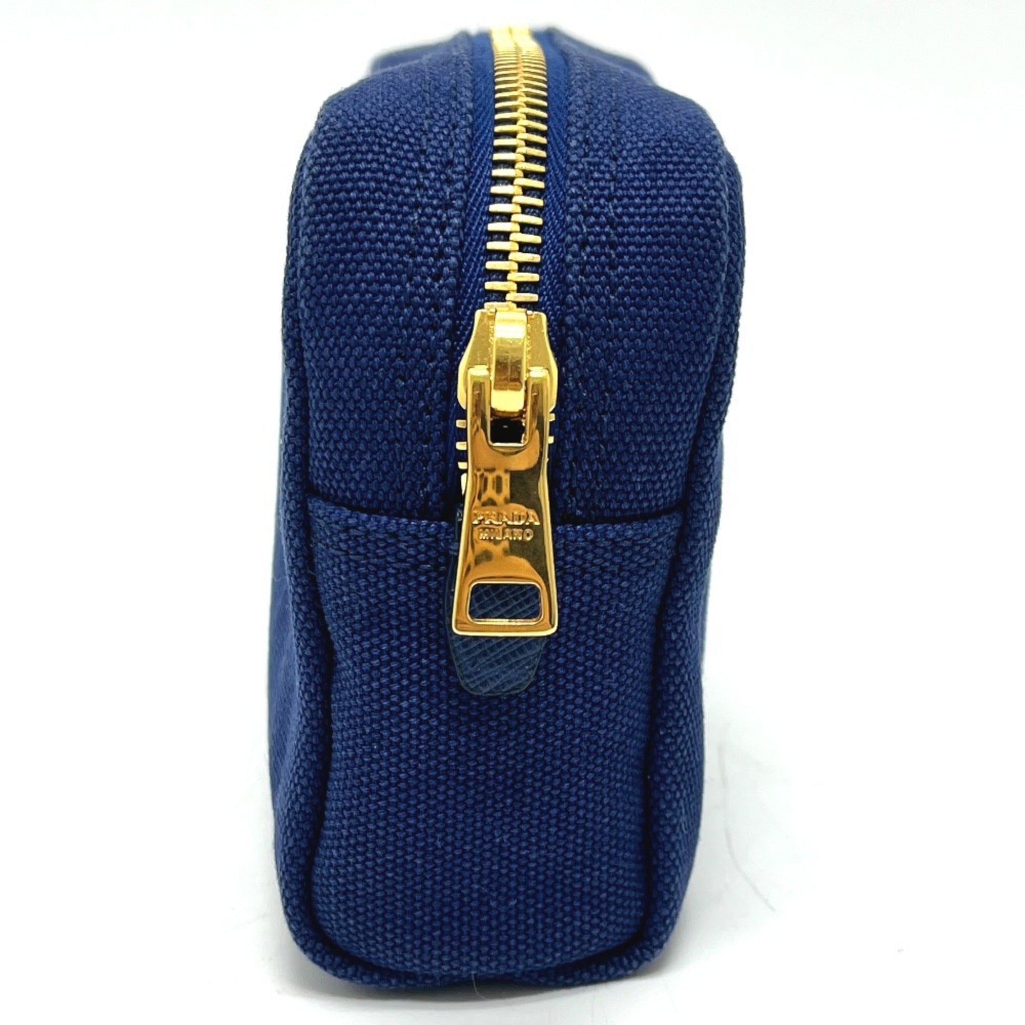 Prada Blue Canvas Pouch (Pre-Owned)
