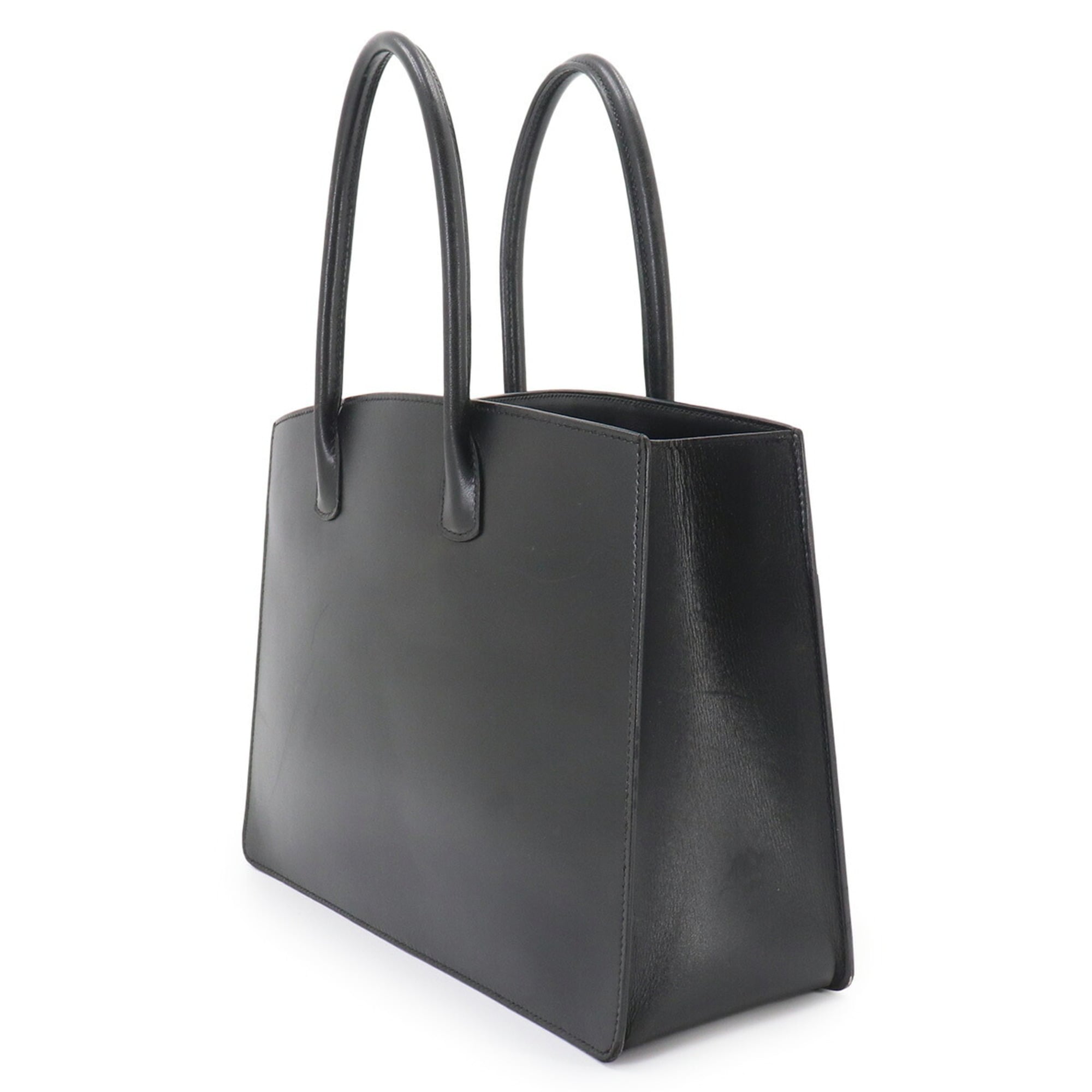 Hermes Black White Box Calf Leather Handbag (Pre-Owned)