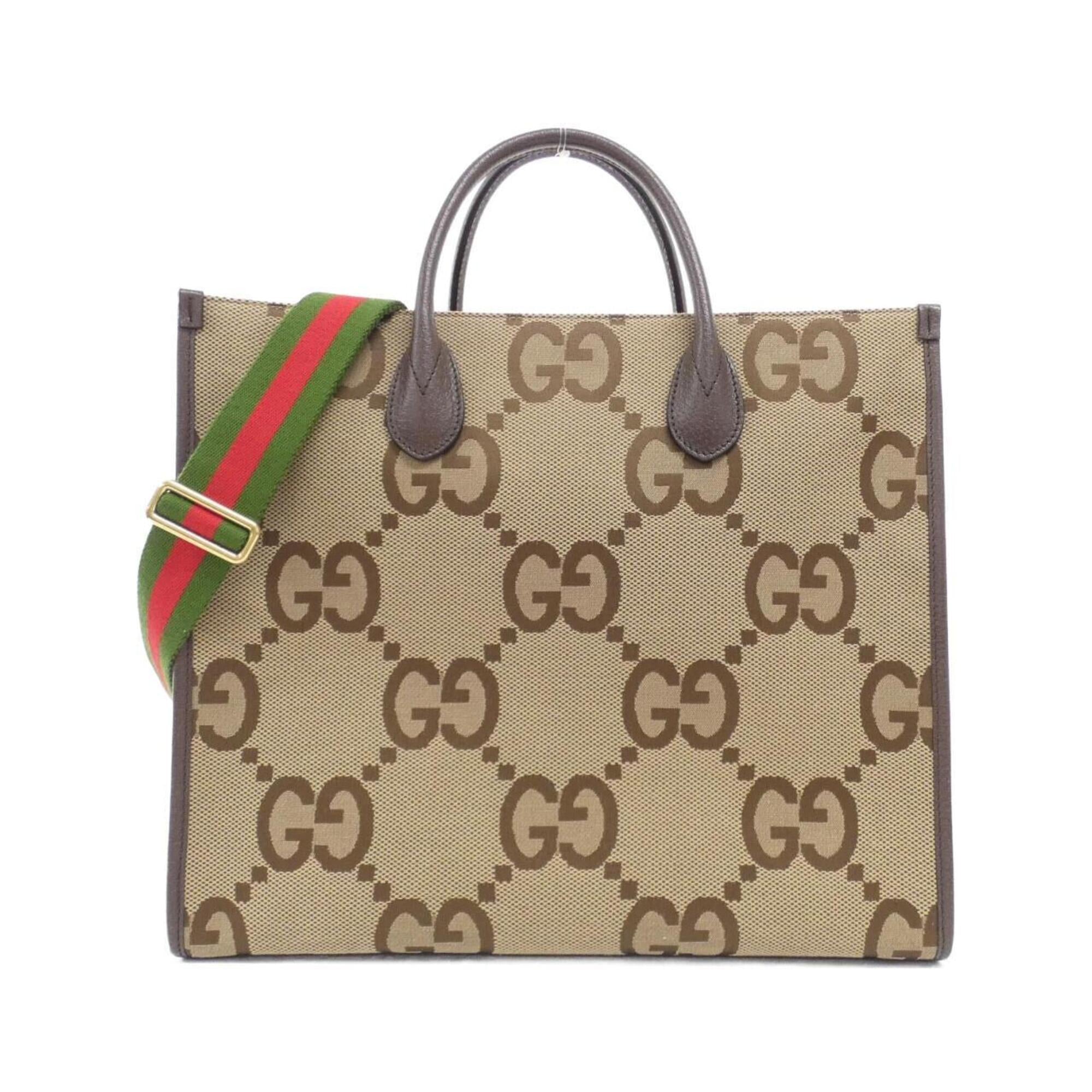 Gucci Brown Camel Gg Canvas Handbag (Pre-Owned)