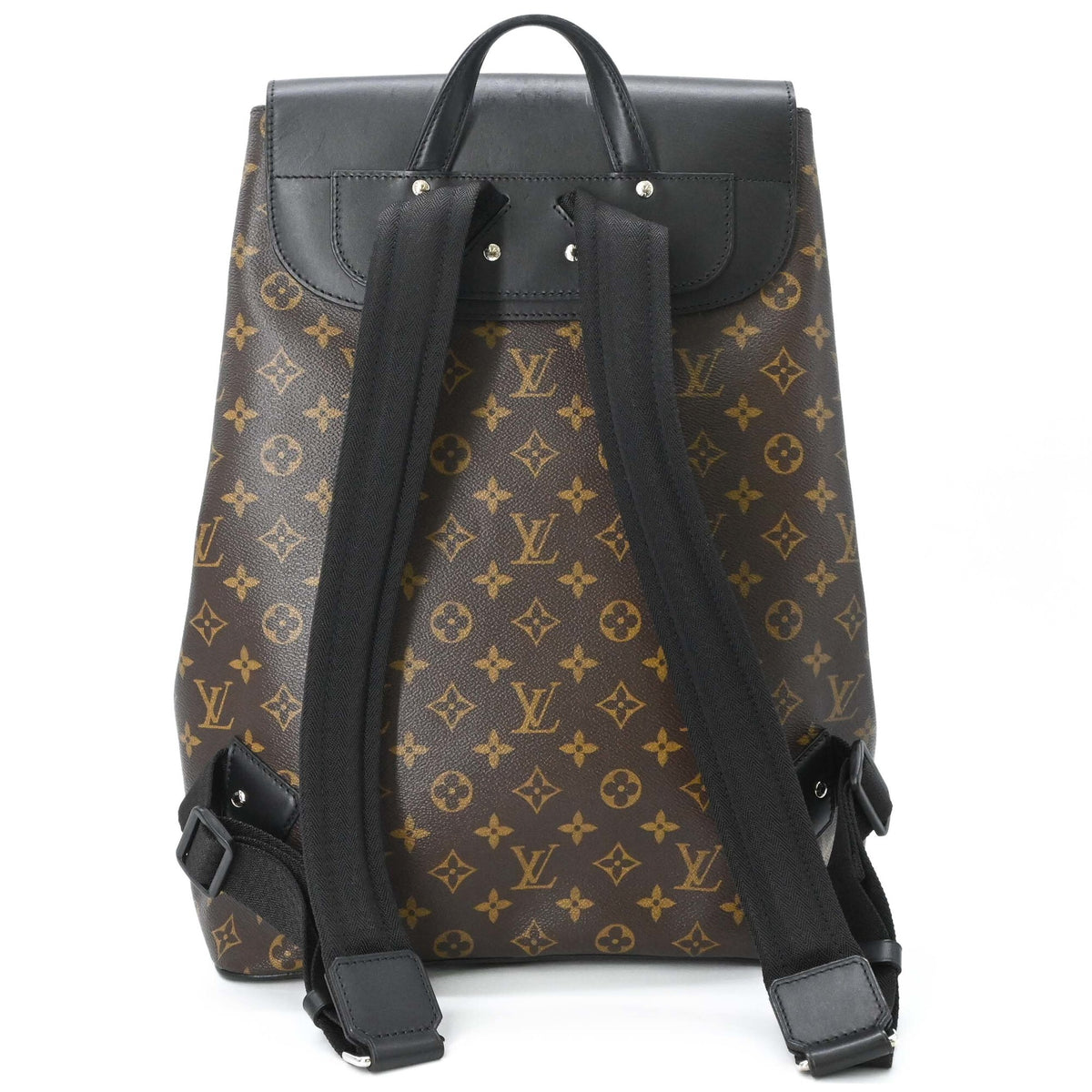 Louis Vuitton Black Brown Leather Backpack (Pre-Owned)