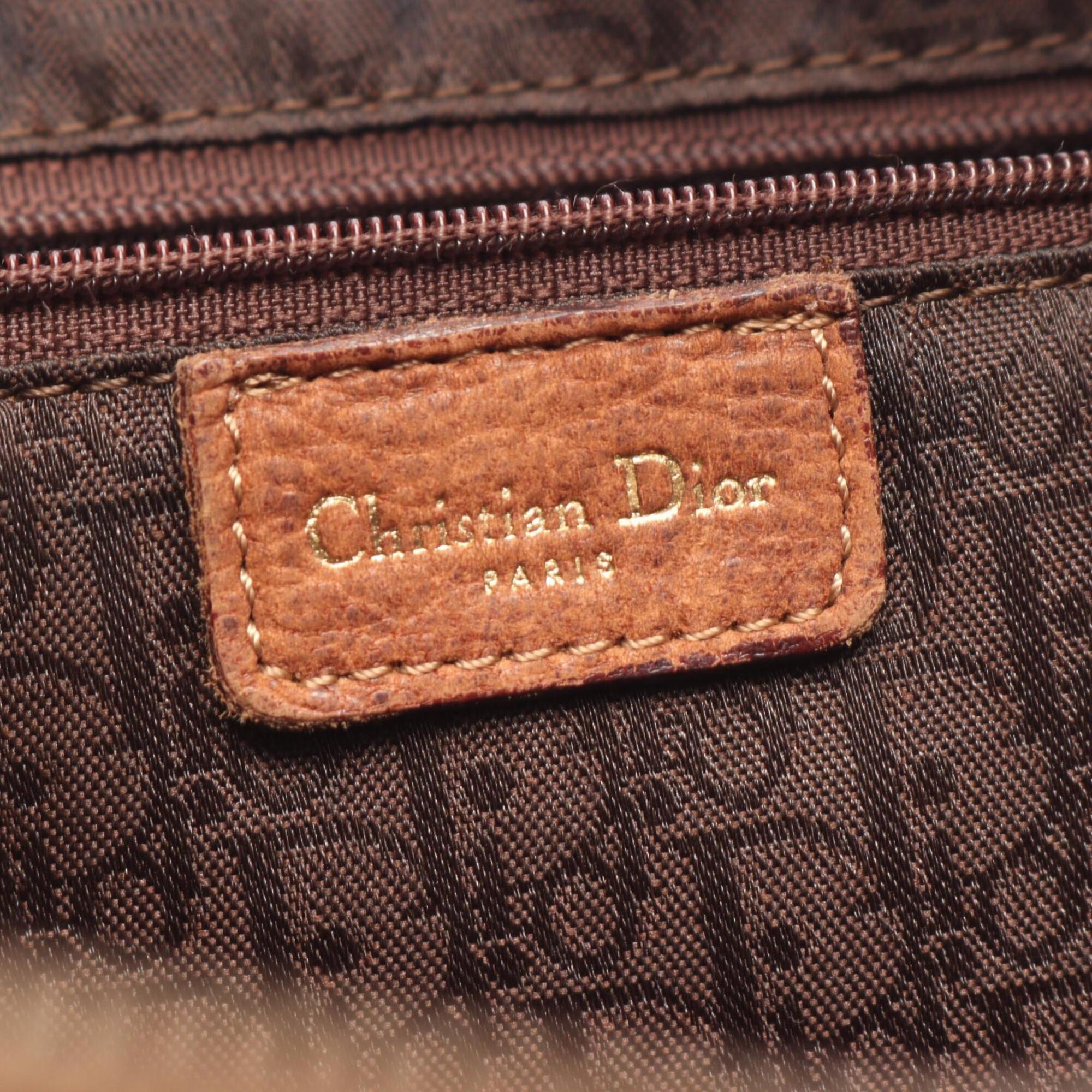 Christian Dior Brown Multi-Color Leather Suede Shoulder Bag (Pre-Owned)