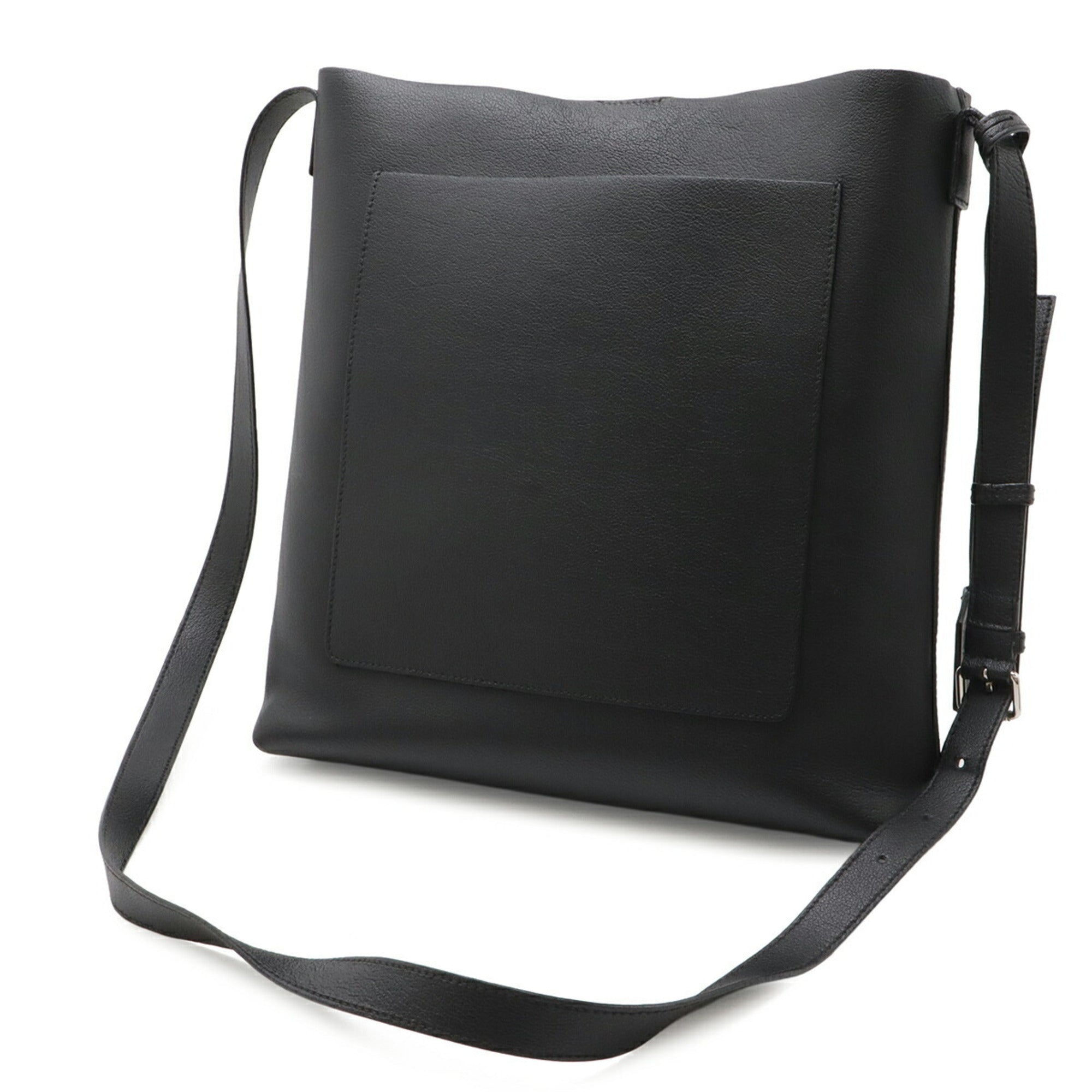 Yves Saint Laurent Black Leather Pouch Shoulder Bag (Pre-Owned)