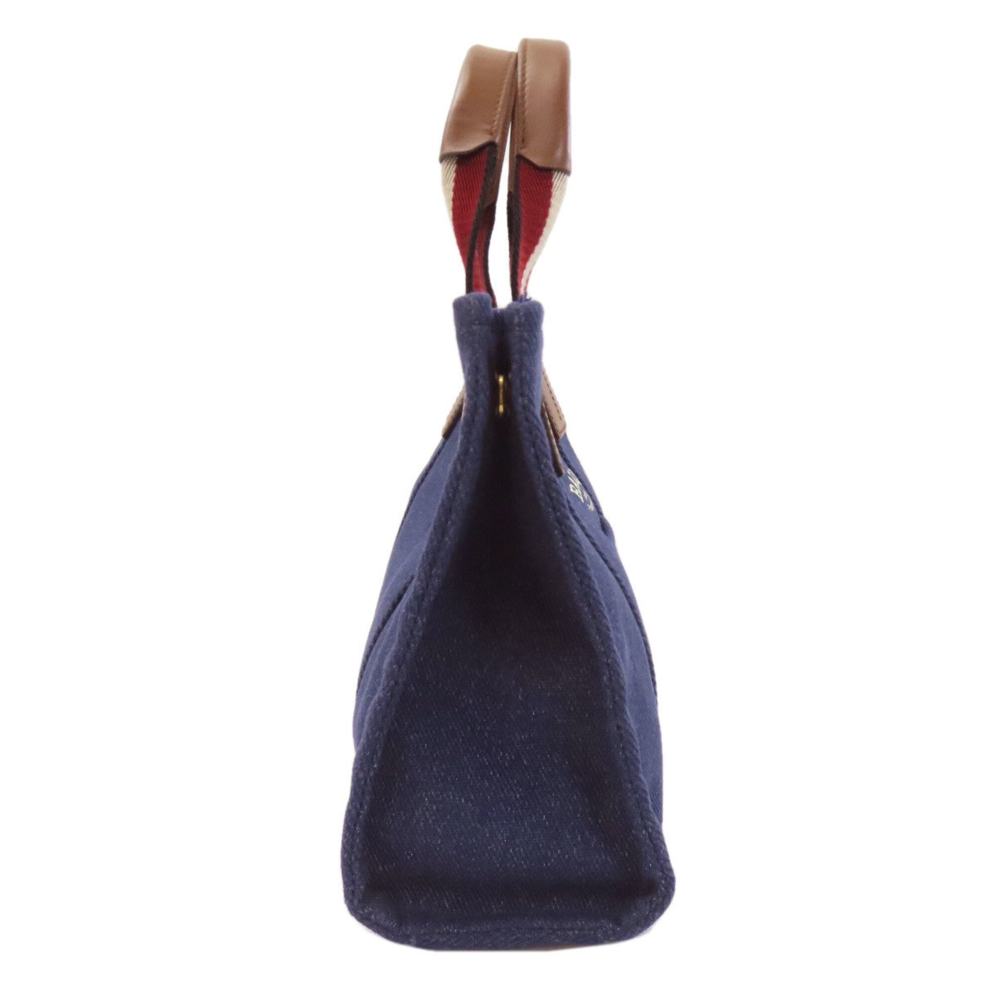 Bally Blue Canvas Handbag (Pre-Owned)