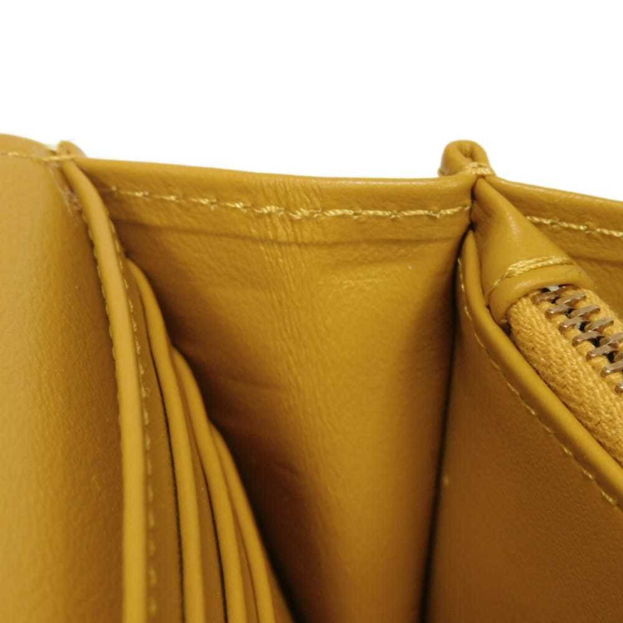Tod's Mustard Yellow Leather Long Wallet (Bi-Fold) (Pre-Owned)