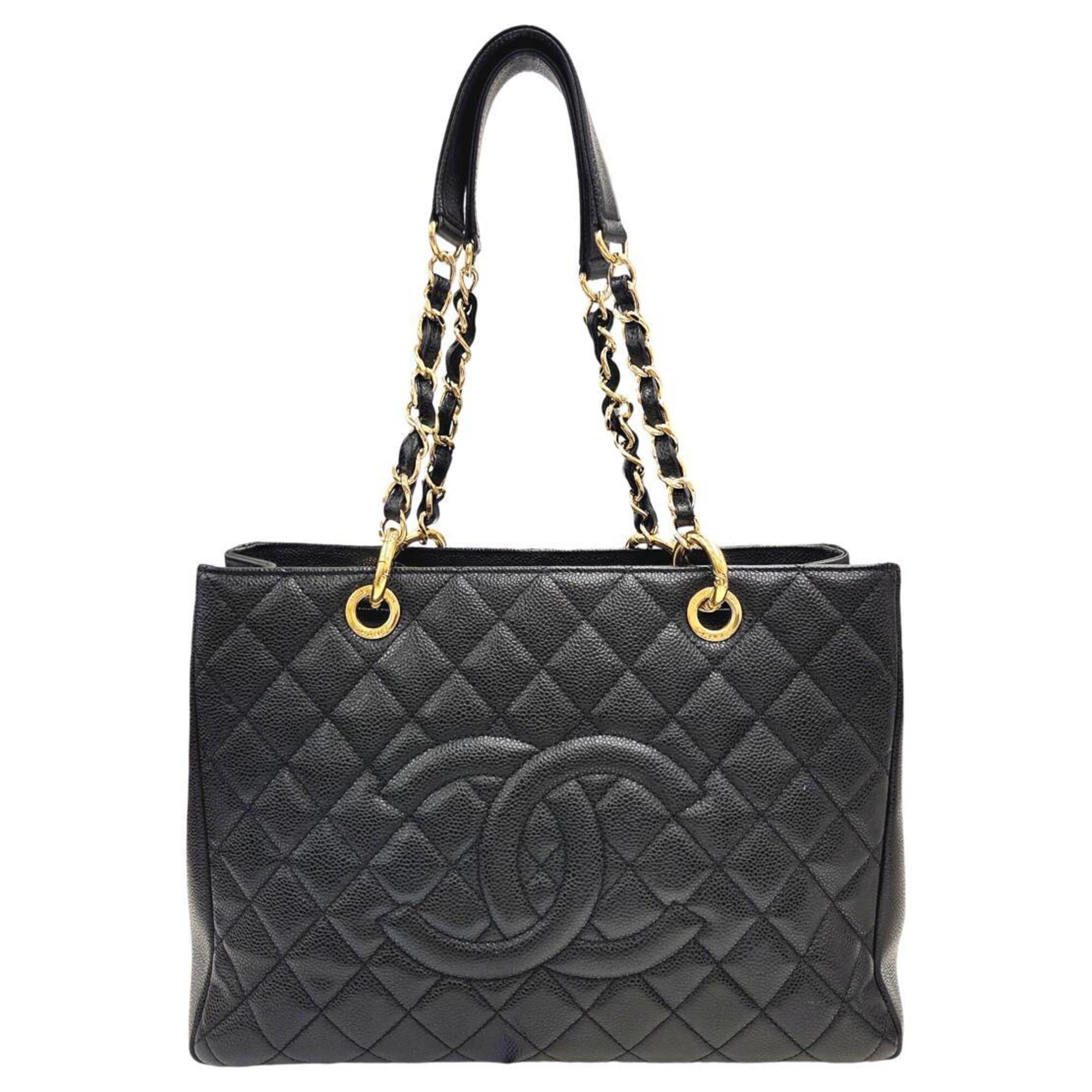 Chanel Black Grained Calfskin Tote Bag (Pre-Owned)