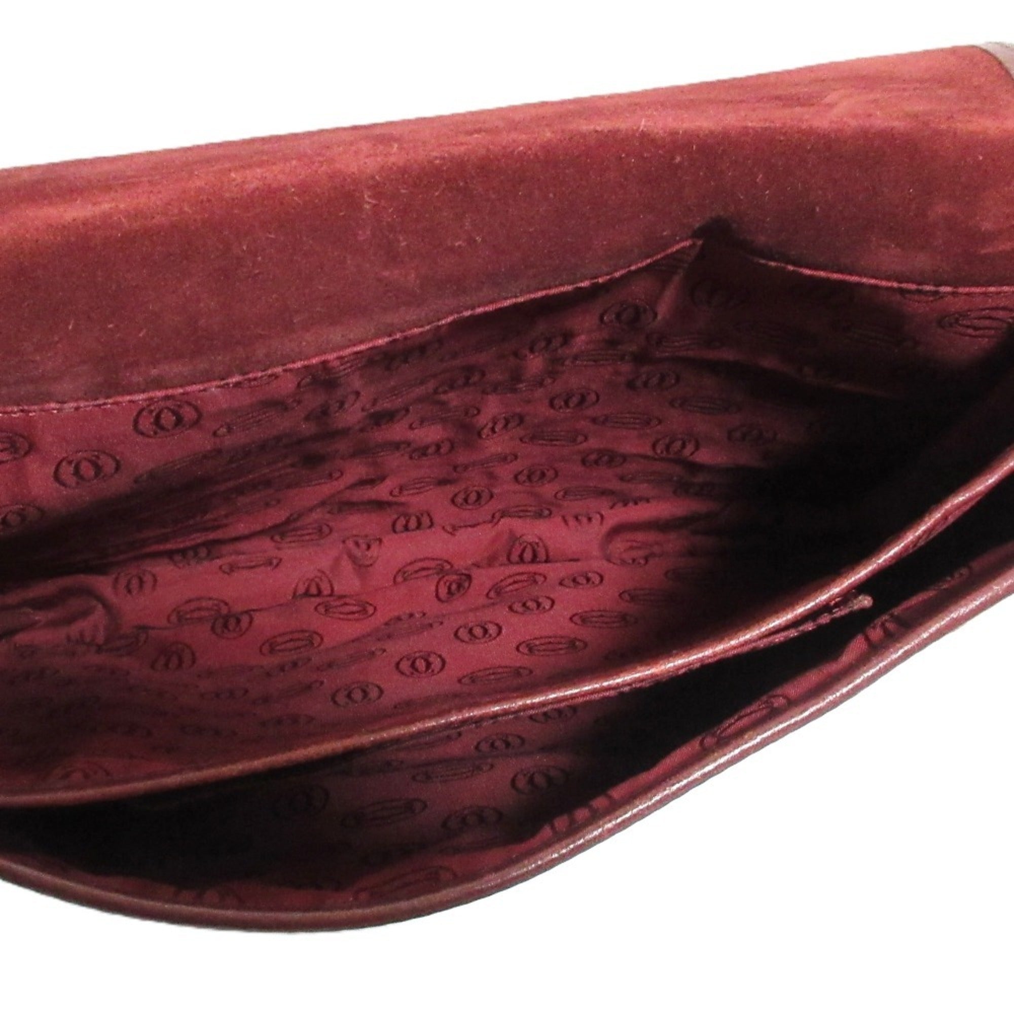 Cartier Bordeaux Leather Shoulder Bag (Pre-Owned)