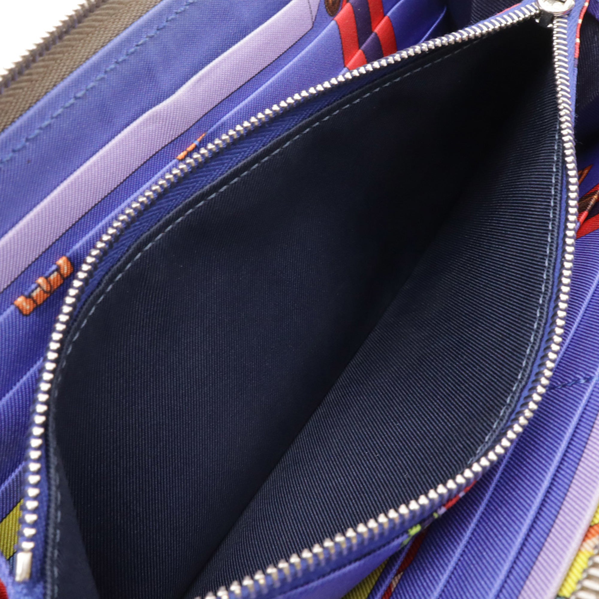 Hermes Etoupe Gray Epsom Leather Silk Long Wallet (Bi-Fold) (Pre-Owned)