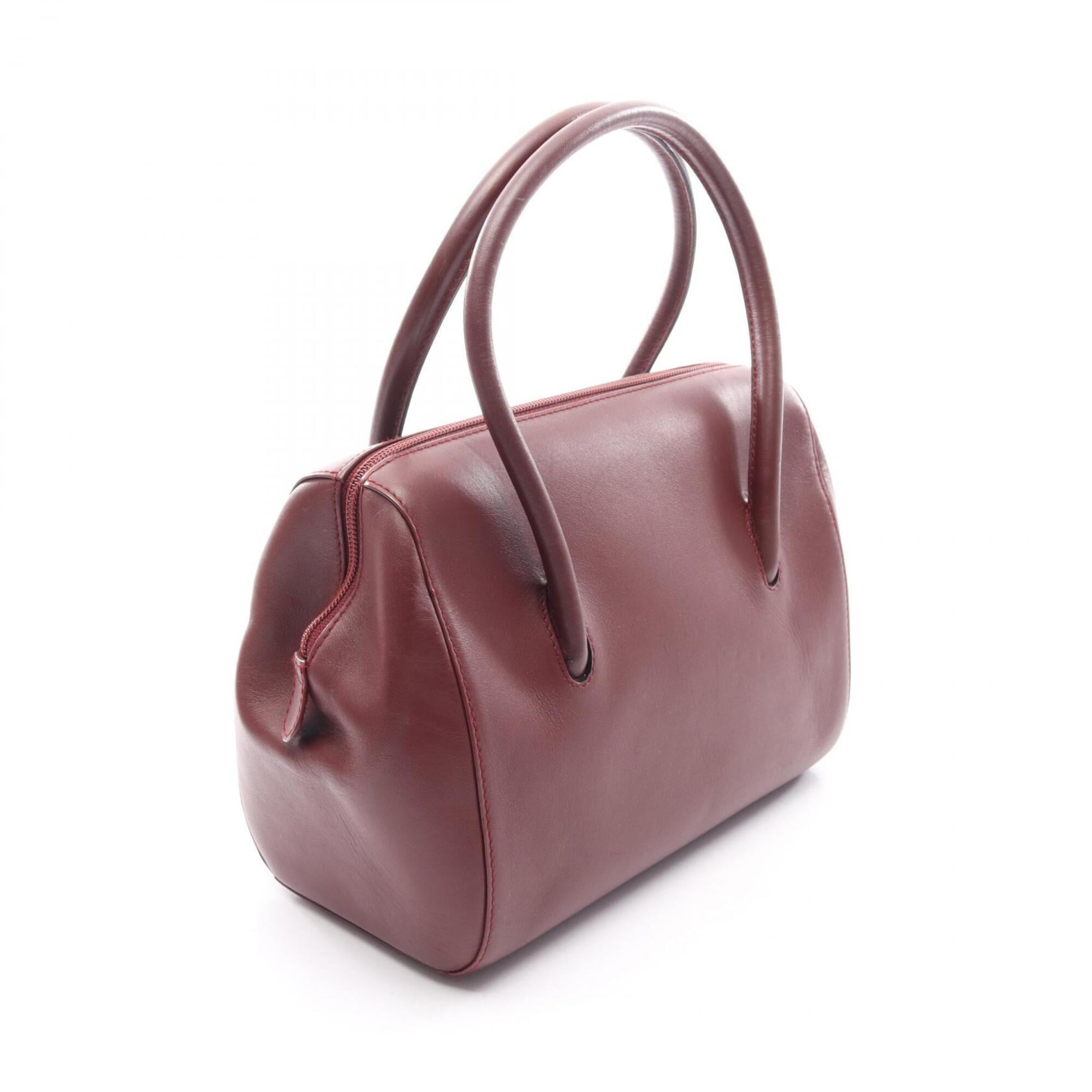 Cartier Bordeaux Leather Handbag (Pre-Owned)