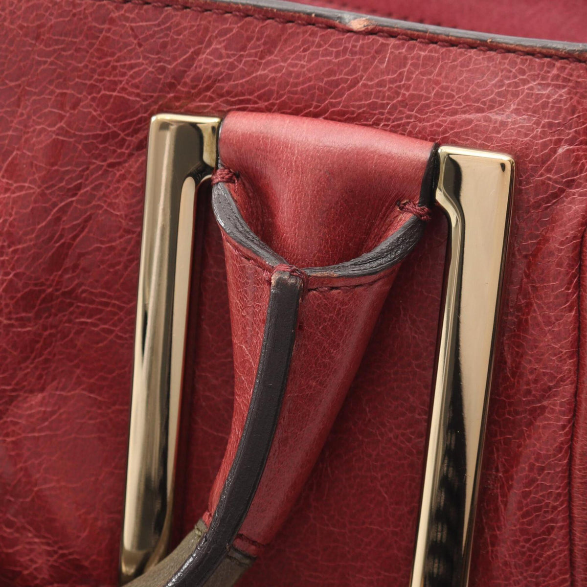 Chloé Green Red Color Leather Handbag (Pre-Owned)