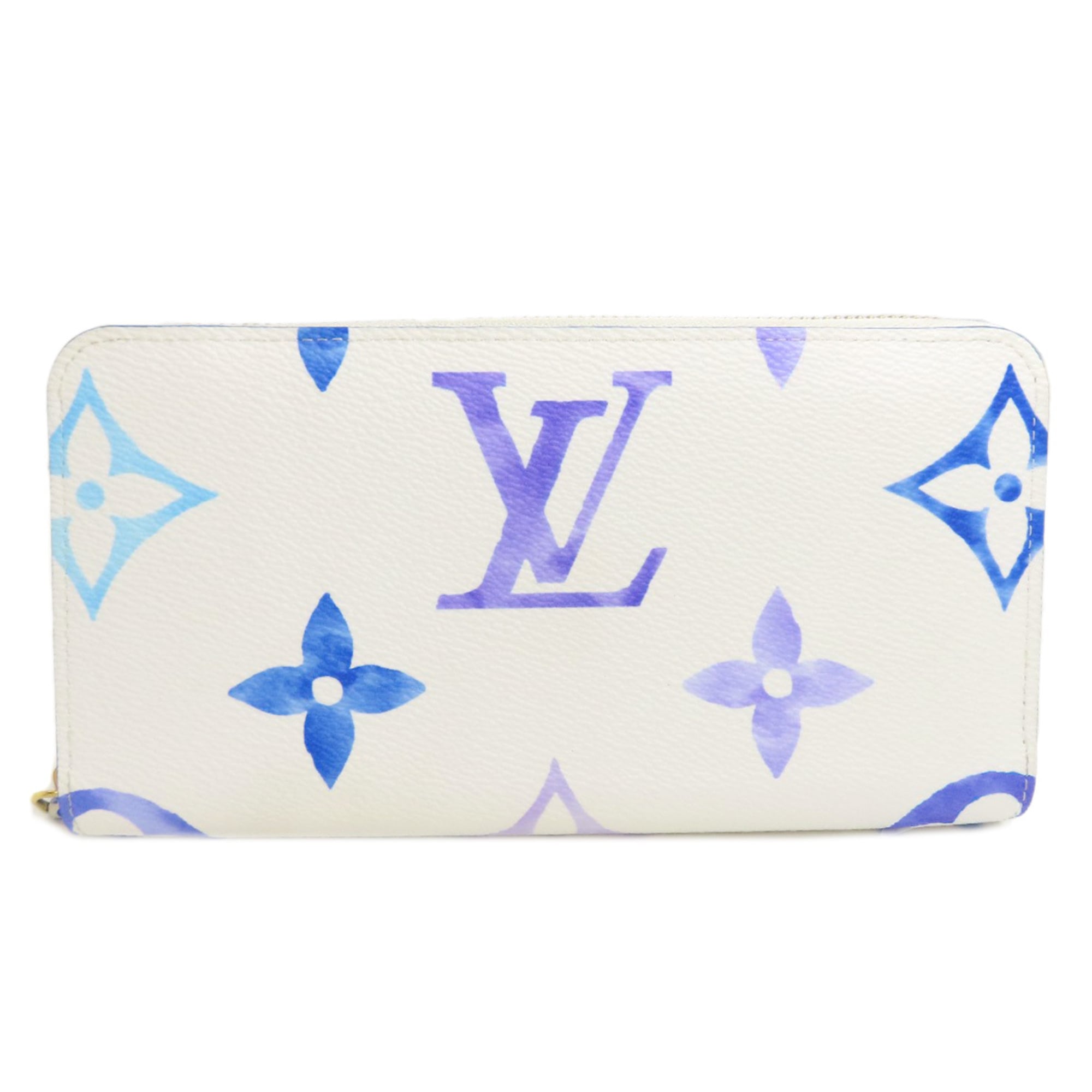 Louis Vuitton Blue White Monogram Long Wallet (Bi-Fold) (Pre-Owned)