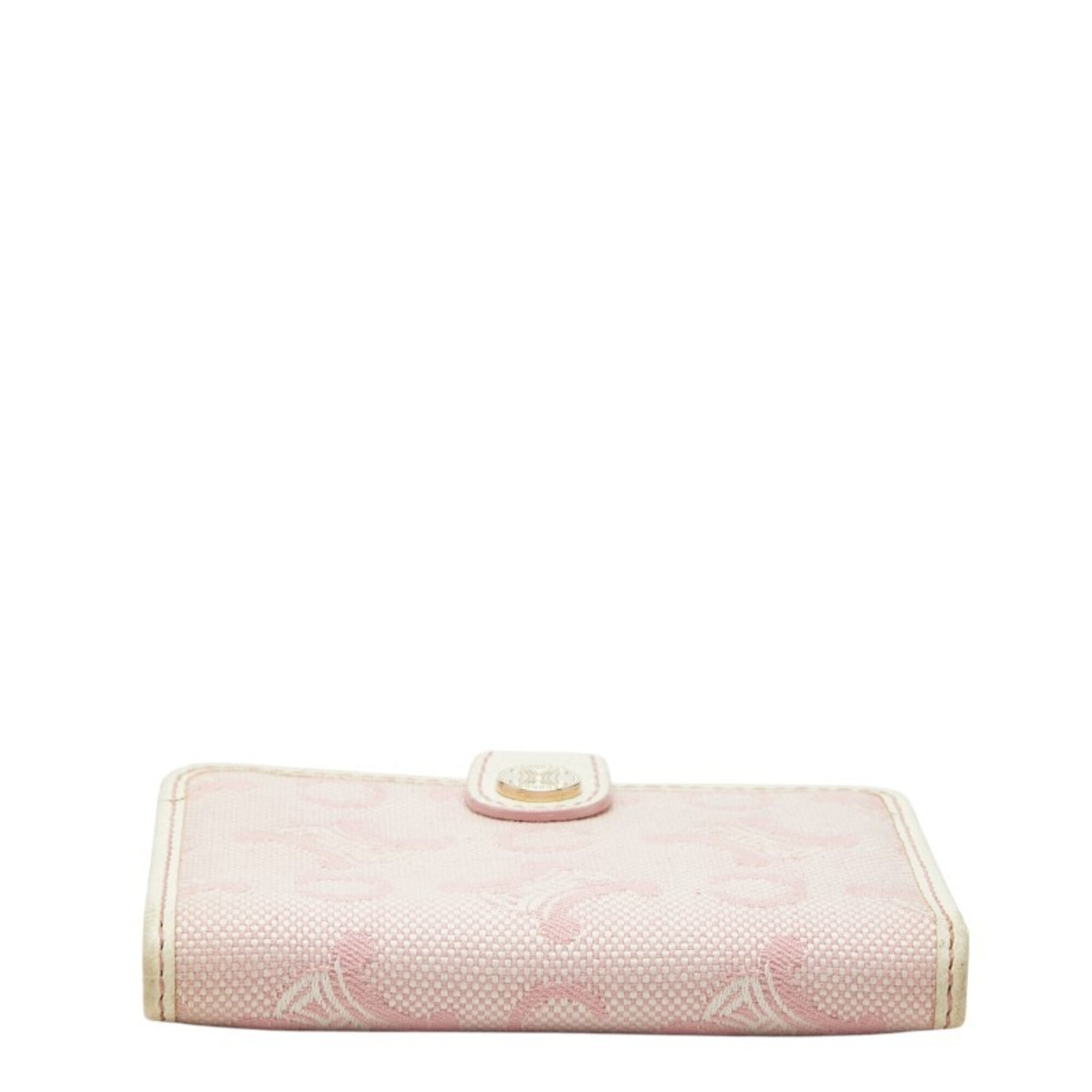 Celine Pink White Canvas Leather Wallet (Bi-Fold) (Pre-Owned)