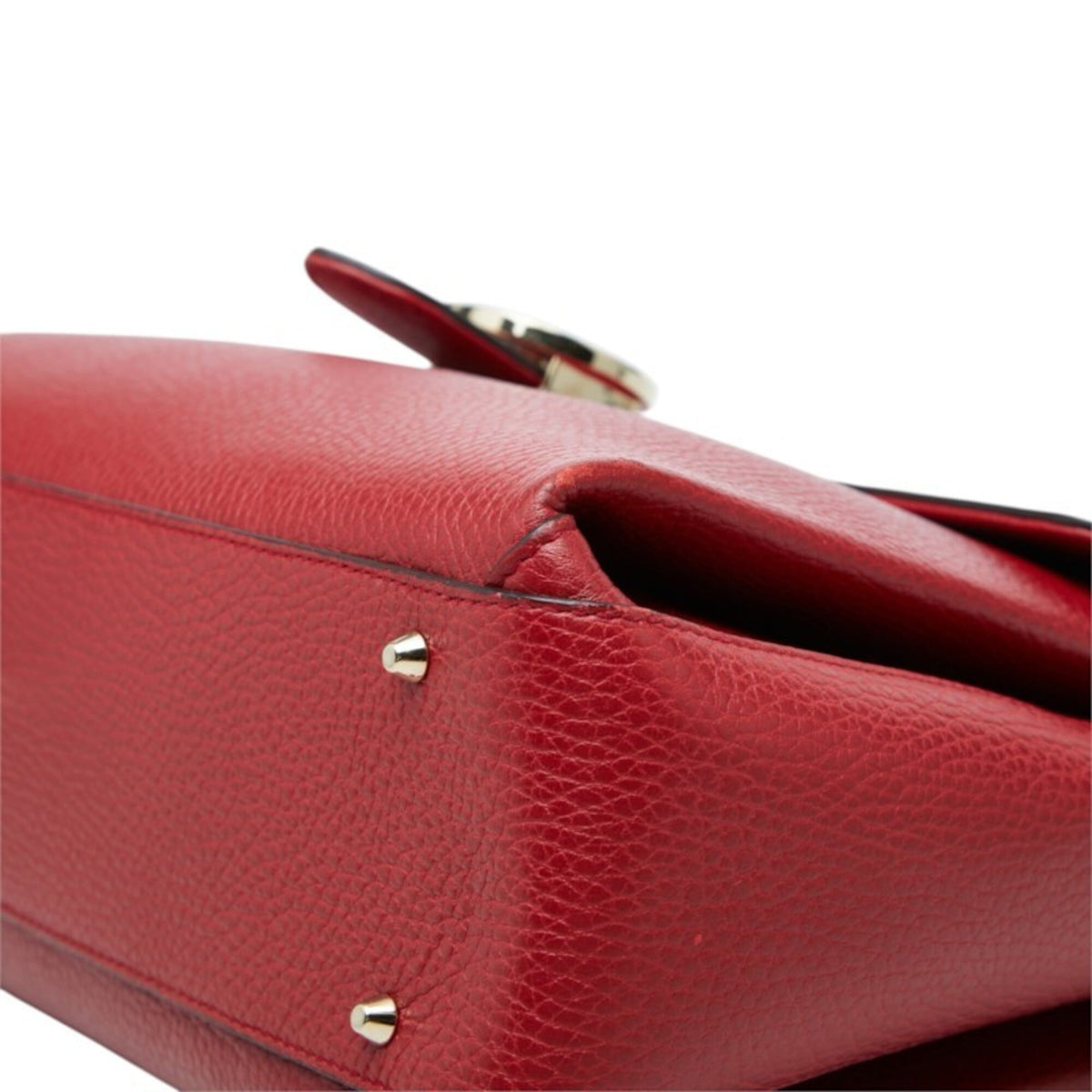 Gucci Red Color Leather Handbag Shoulder Bag (Pre-Owned)