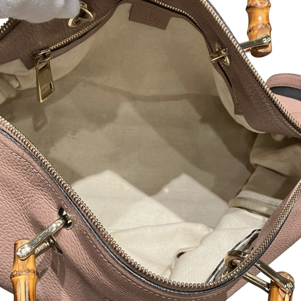 Gucci Pink Bamboo Boston Bag Shoulder Bag (Pre-Owned)
