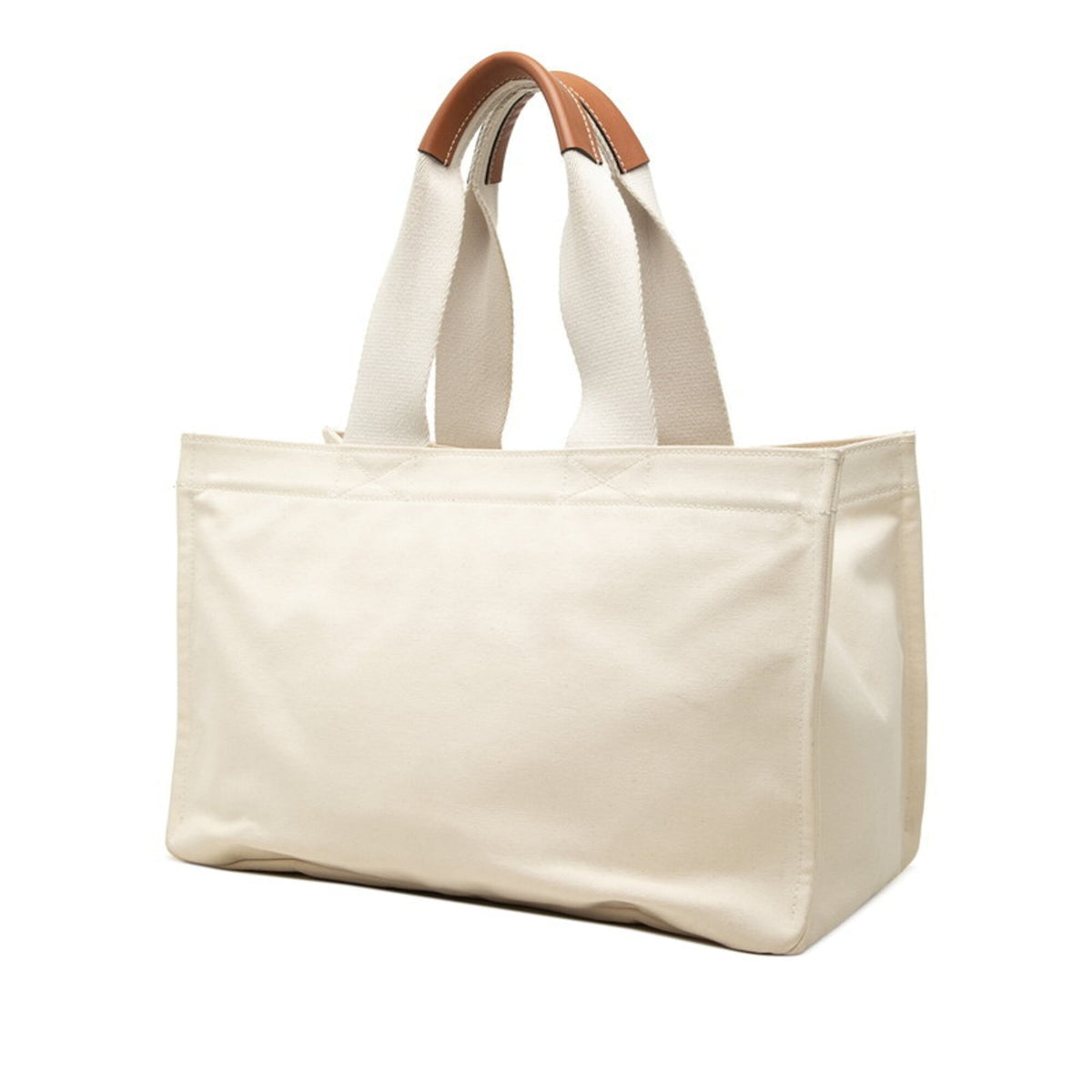 Loewe Brown White Canvas Leather Tote Bag (Pre-Owned)