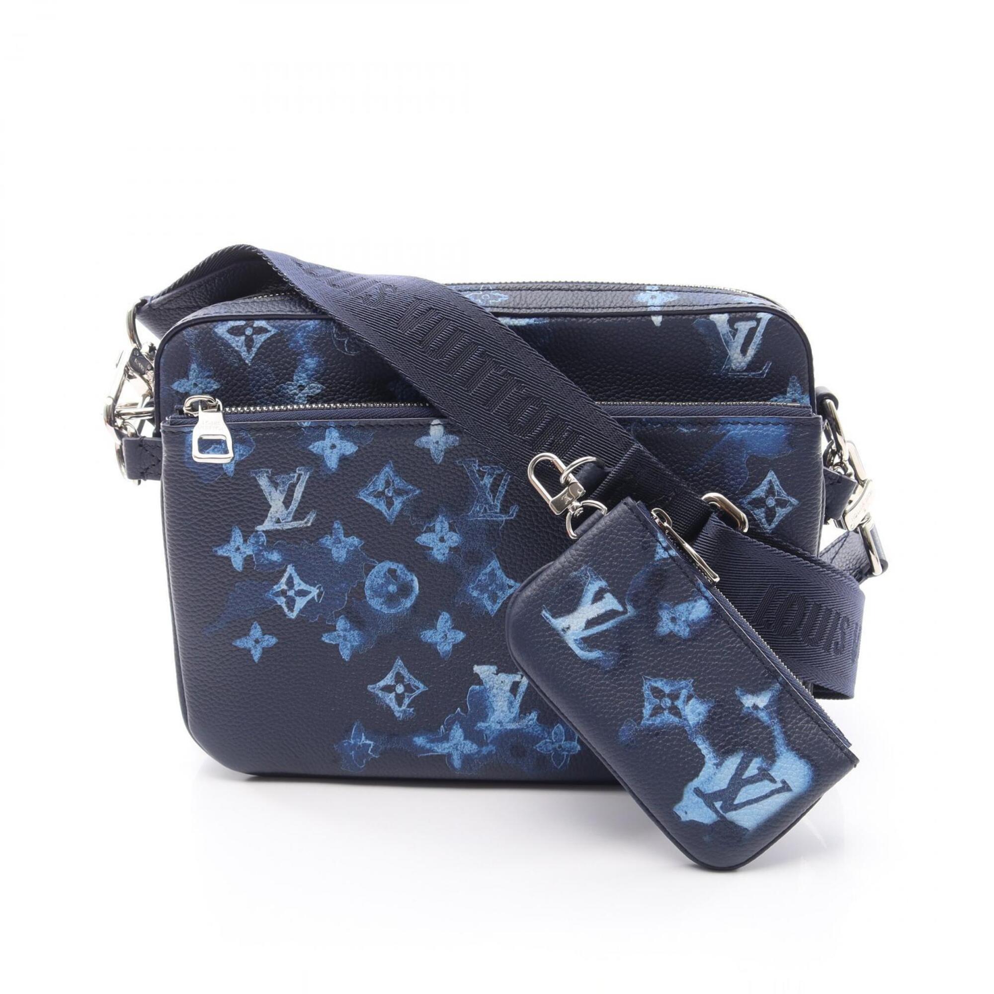 Louis Vuitton Blue Navy Monogram Leather Handbag Pouch Shoulder Bag (Pre-Owned)