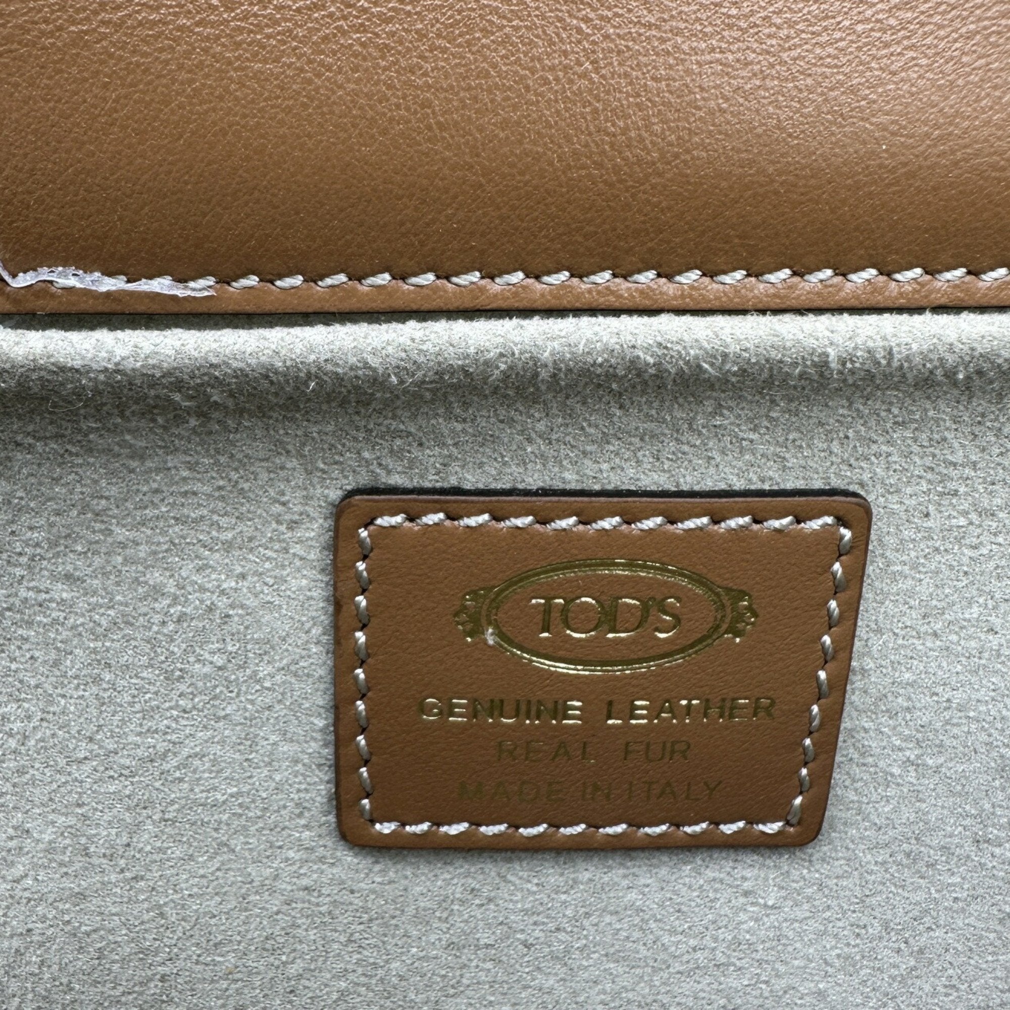 Tod's Denim Fur Shoulder Bag (Pre-Owned)