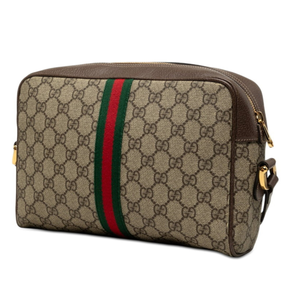 Gucci Sherry Line Beige Pvc Leather Shoulder Bag (Pre-Owned)