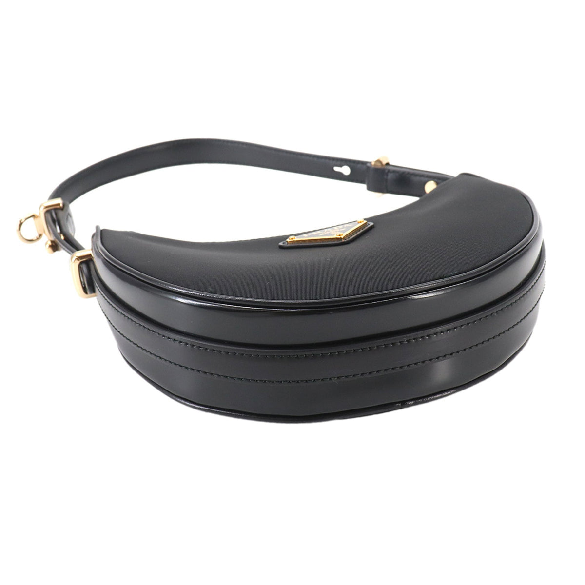 Prada Black Nylon Leather Handbag (Pre-Owned)