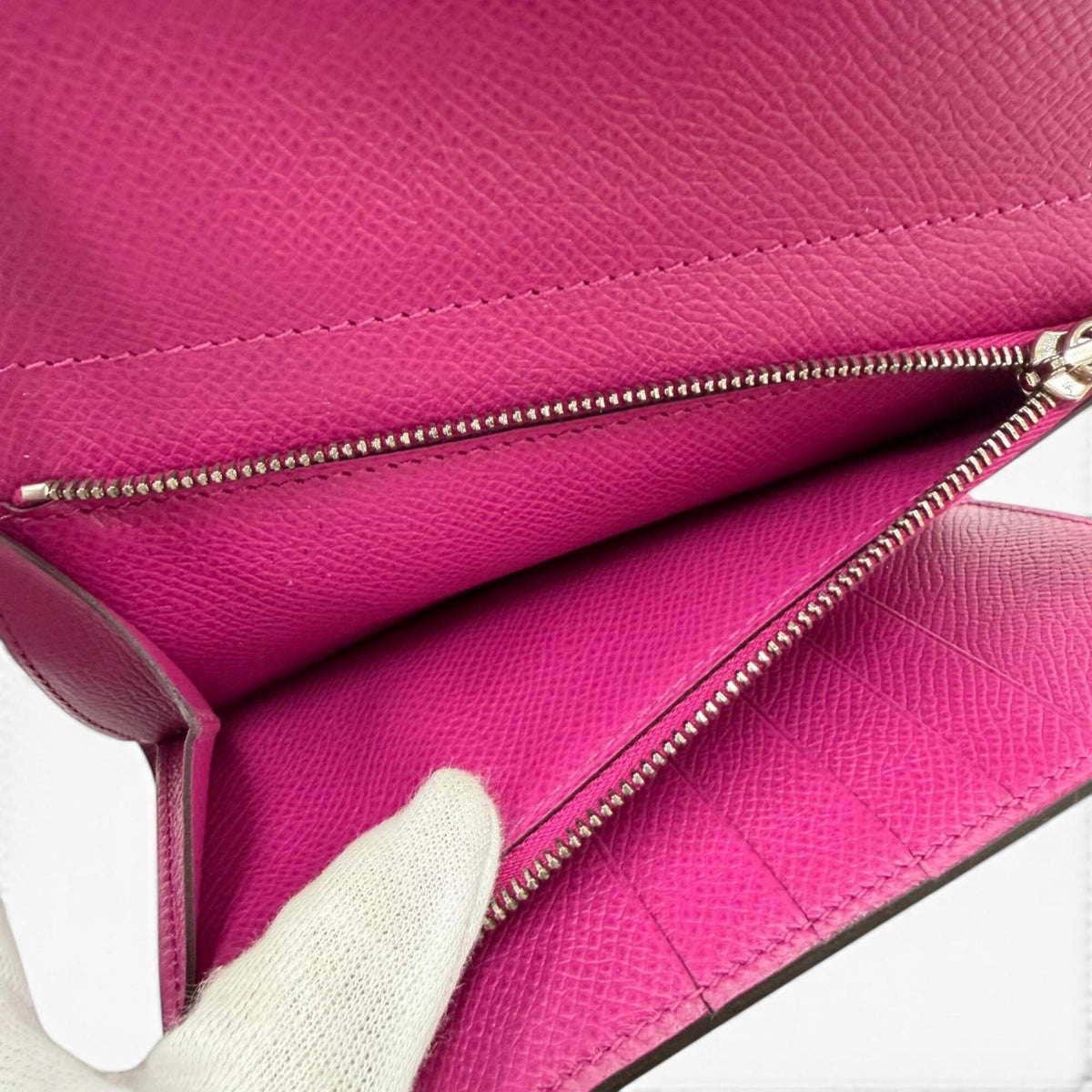 Hermes Rose Purple Epsom Leather Wallet (Tri-Fold) (Pre-Owned)