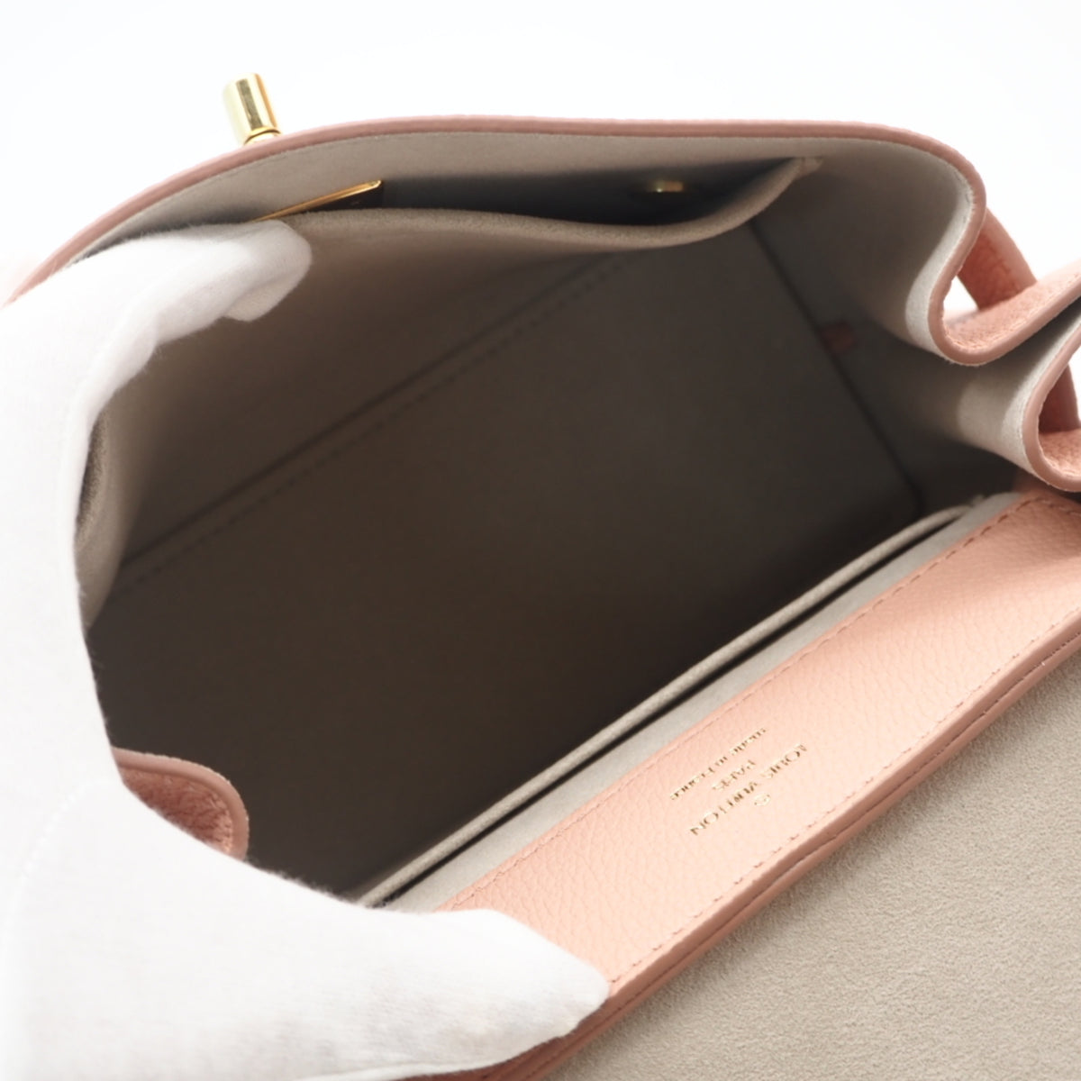 Louis Vuitton Pink Beige Leather Shoulder Bag (Pre-Owned)