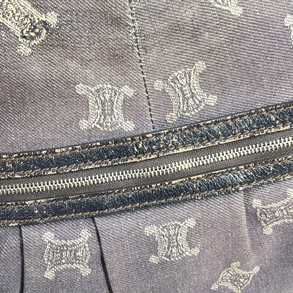 Celine Navy Denim Leather Shoulder Bag (Pre-Owned)