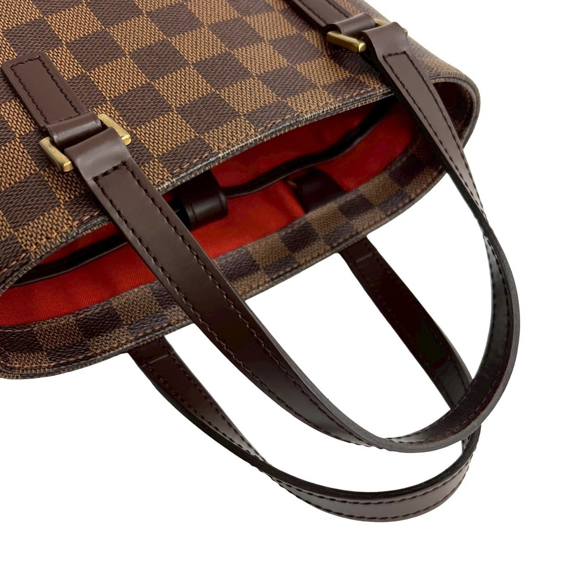 Louis Vuitton Brown Leather Pvc Handbag Tote Bag (Pre-Owned)