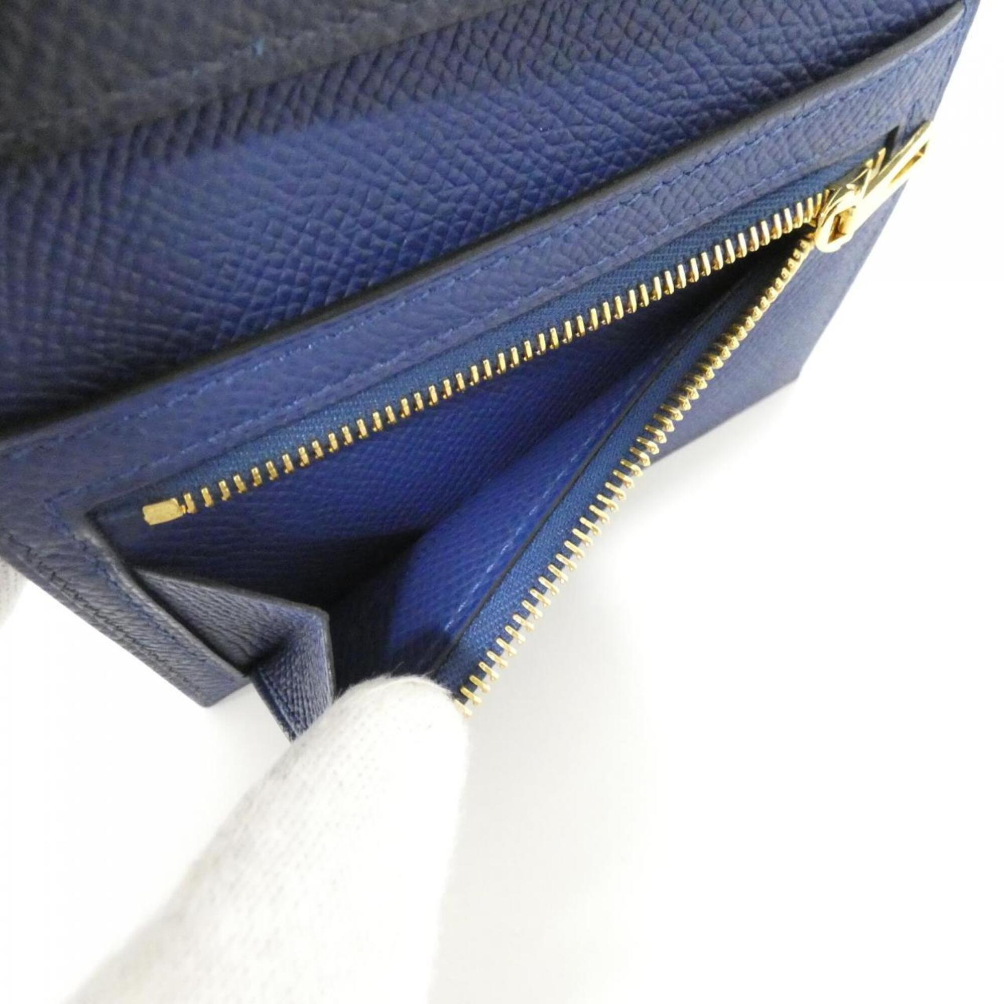 Hermes Blue Indigo Epsom Leather Wallet (Tri-Fold) (Pre-Owned)