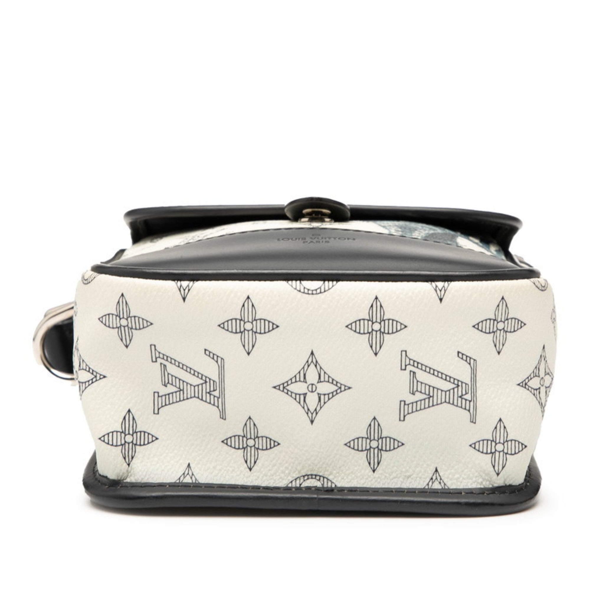 Louis Vuitton Navy White Pvc Leather Shoulder Bag (Pre-Owned)