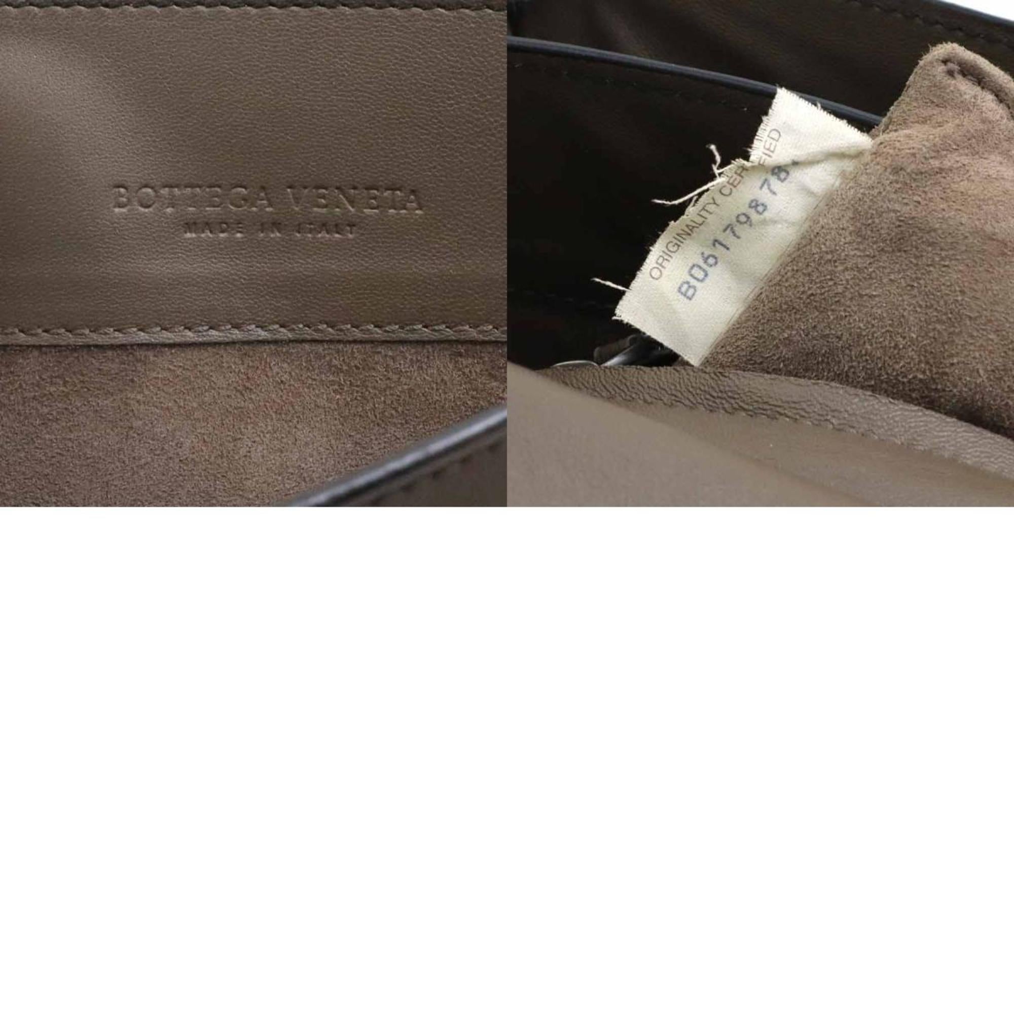 Bottega Veneta Black Brown Leather Clutch Bag (Pre-Owned)