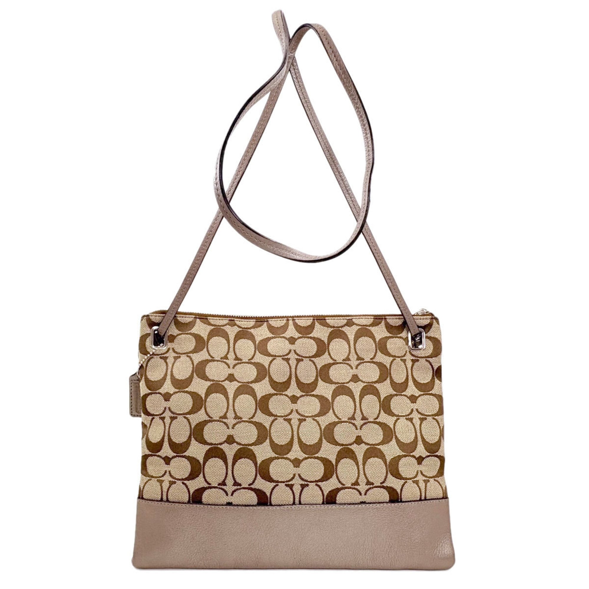 Coach Brown Canvas Shoulder Bag (Pre-Owned)