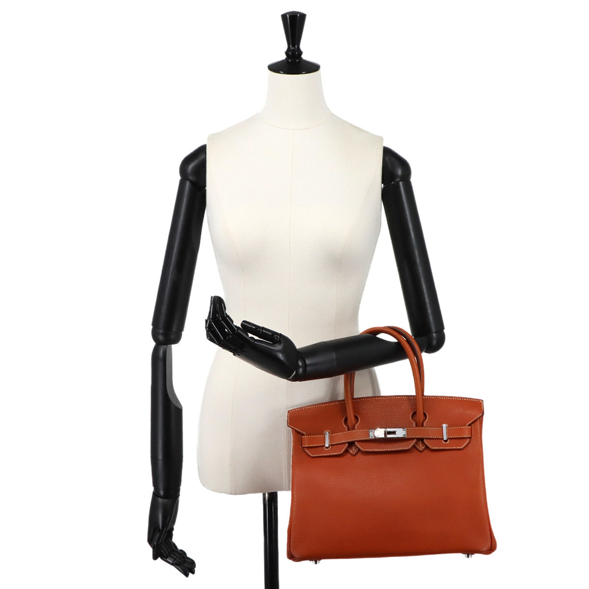 Hermes Brique Vache Liegee Leather Handbag (Pre-Owned)