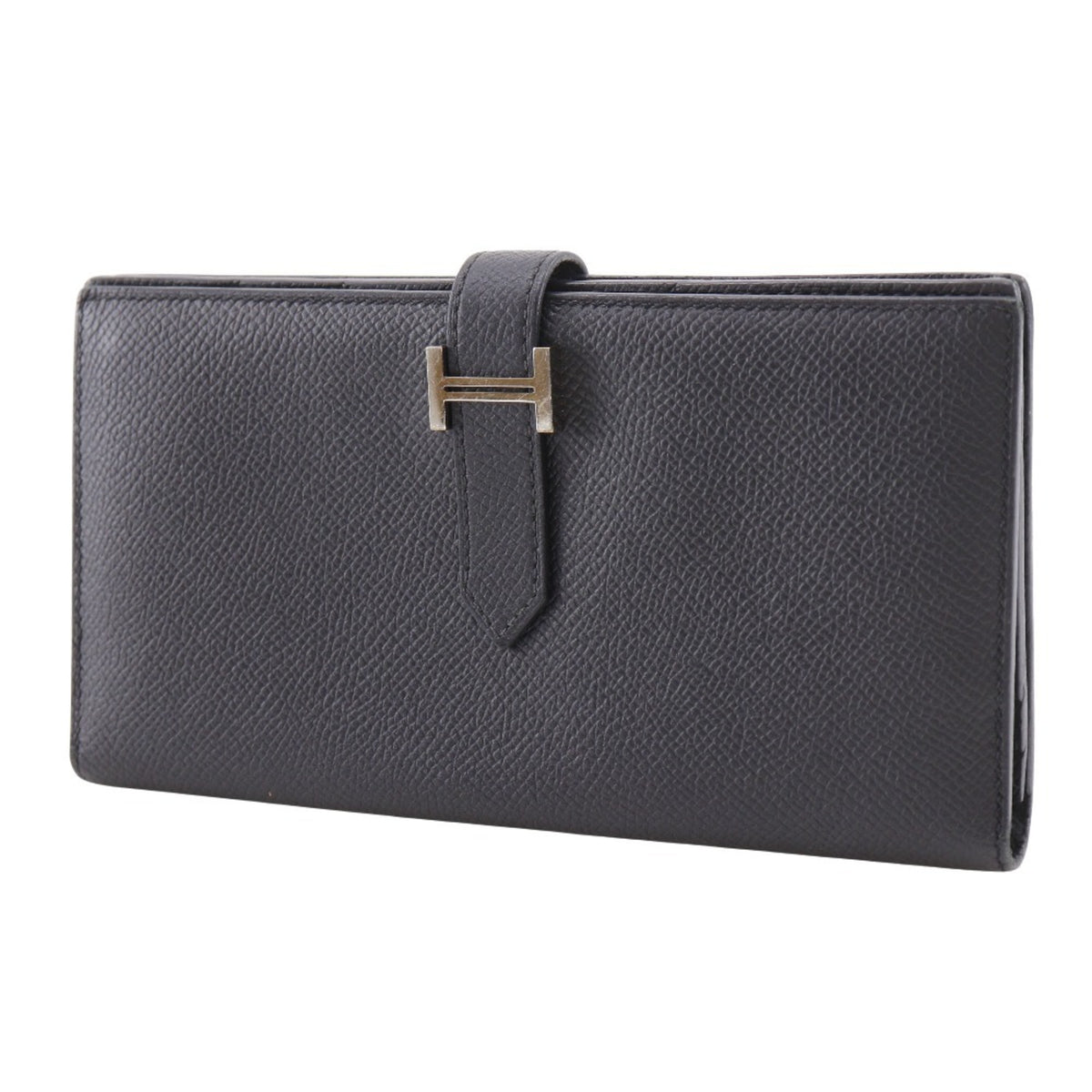 Hermes Black Epsom Leather Long Wallet (Bi-Fold) (Pre-Owned)