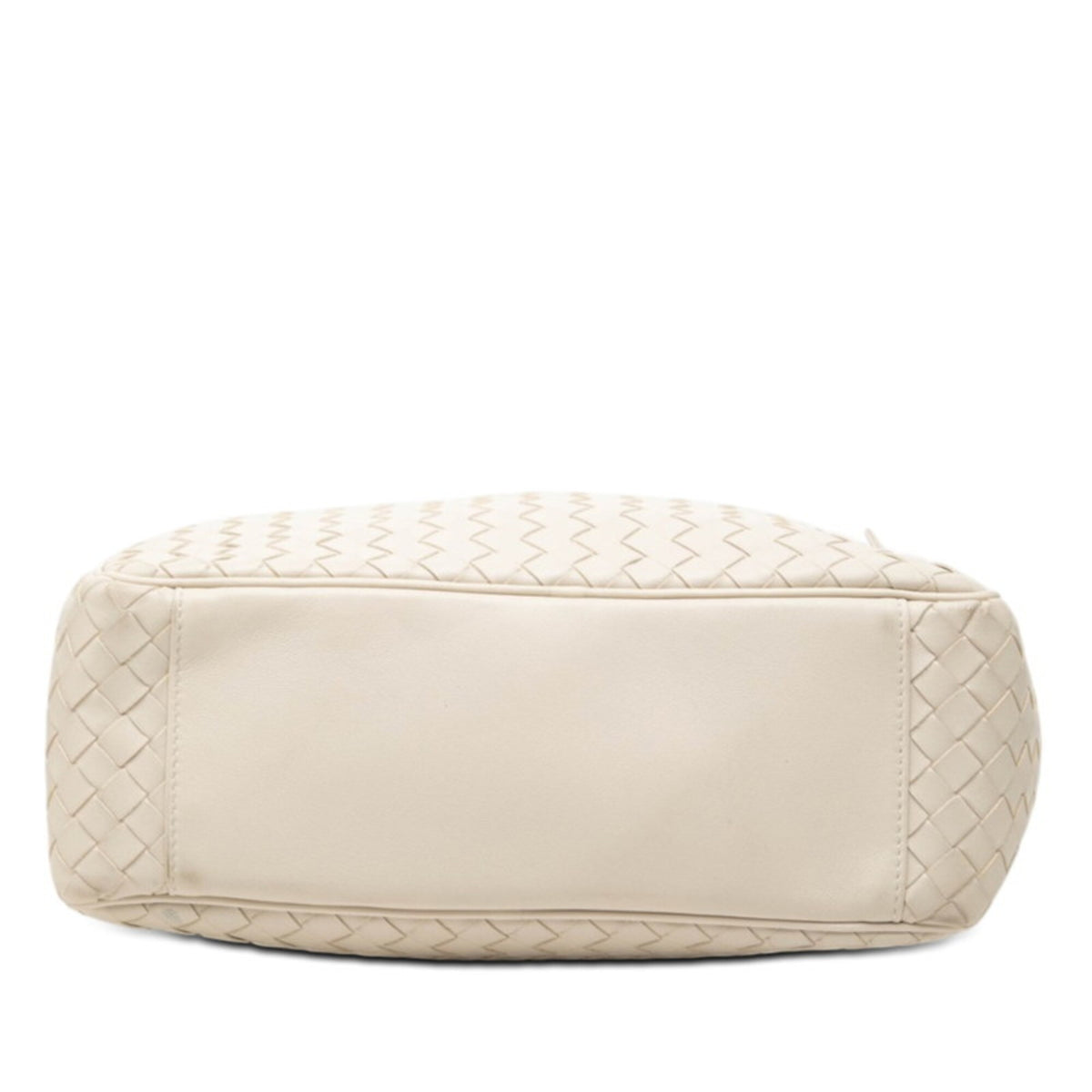 Bottega Veneta Intrecciato Ivory Leather Handbag Shoulder Bag (Pre-Owned)