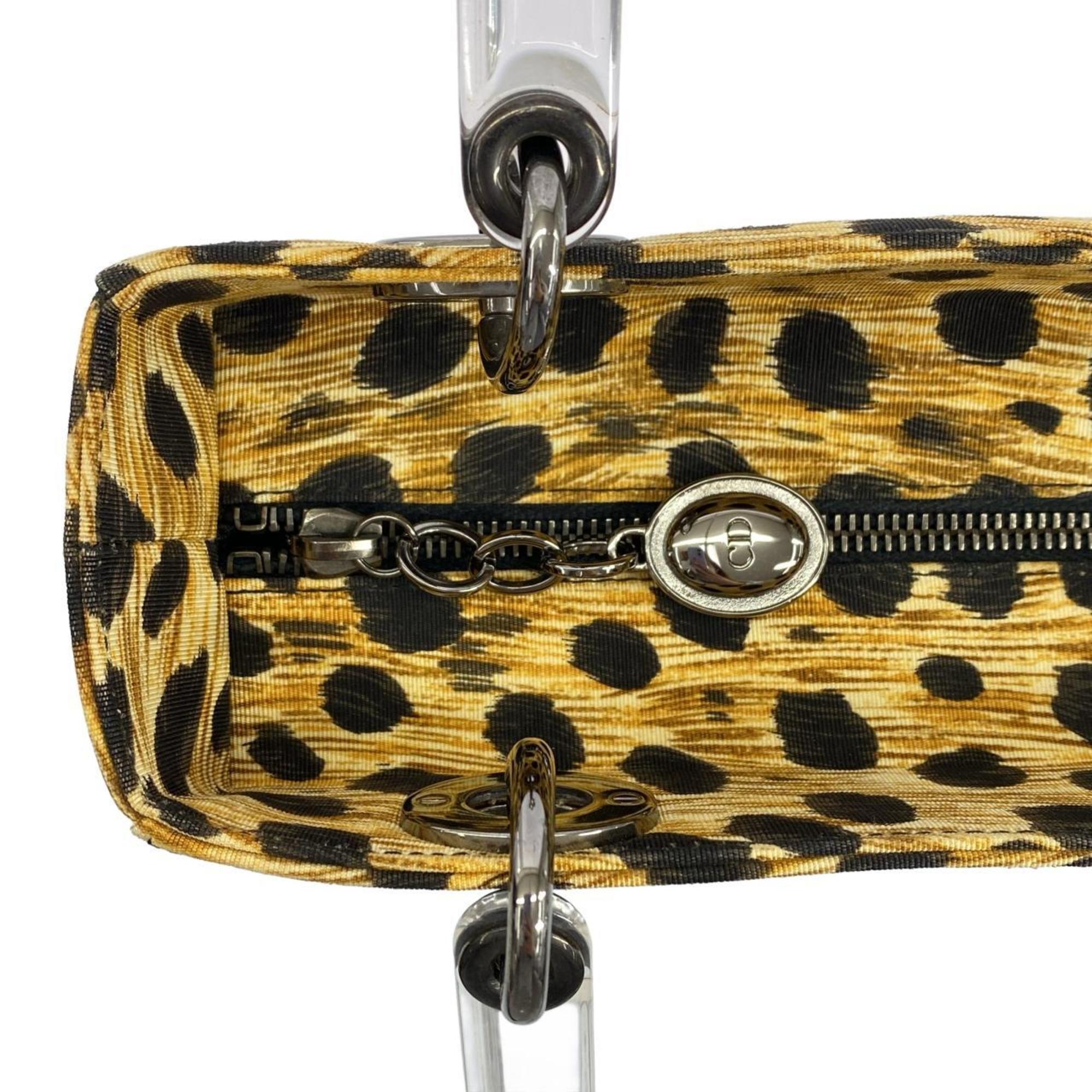 Christian Dior Black Yellow Canvas Handbag (Pre-Owned)