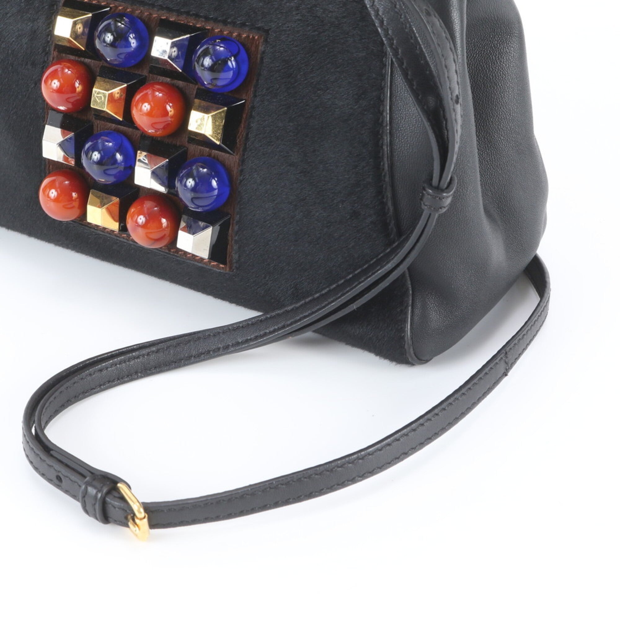 Fendi Black Leather Handbag Shoulder Bag (Pre-Owned)