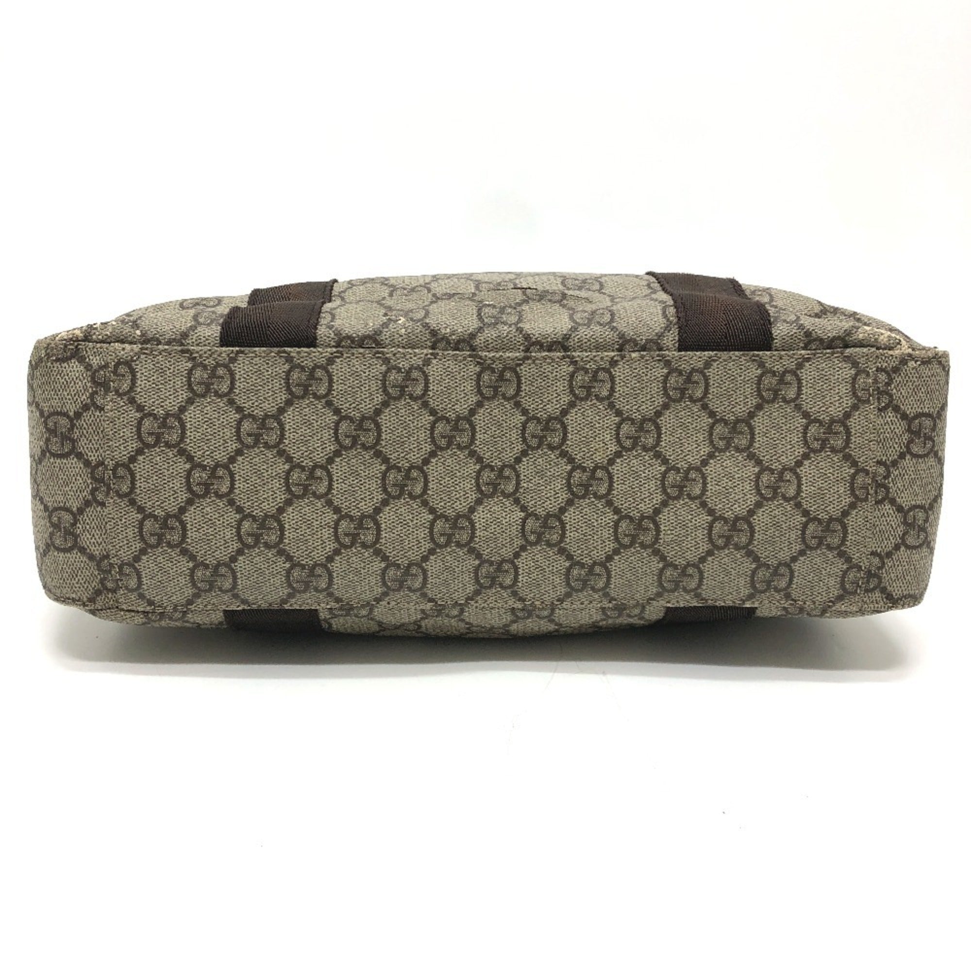 Gucci Beige Dark Brown Gg Supreme Canvas Handbag Tote Bag (Pre-Owned)