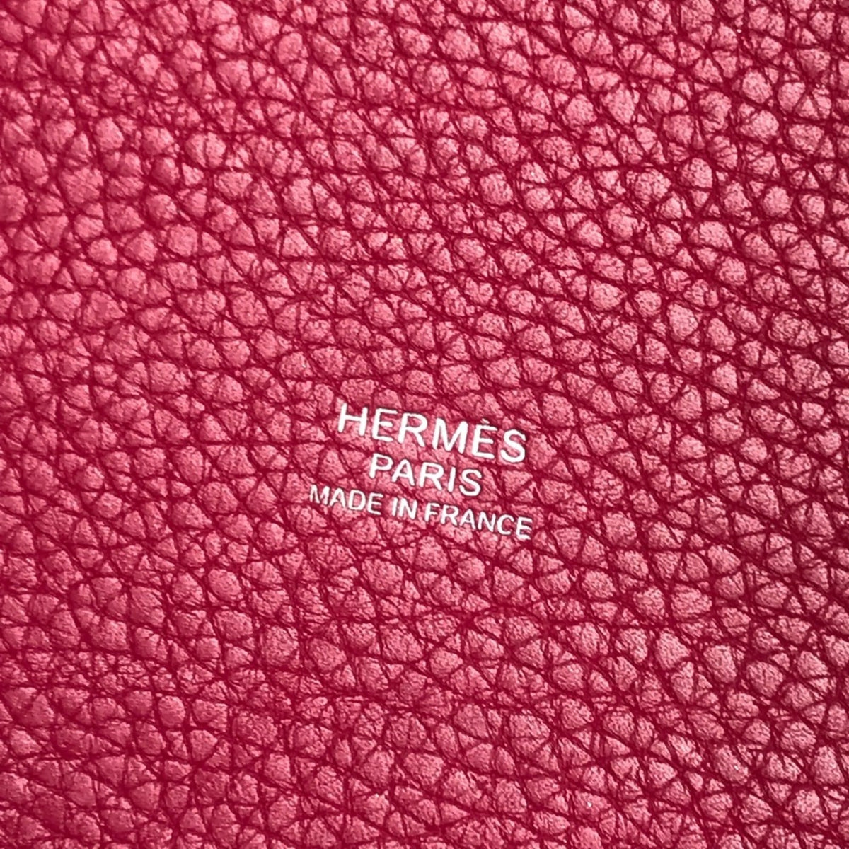 Hermes Pink Red Color Taurillon Clemence Leather Handbag (Pre-Owned)
