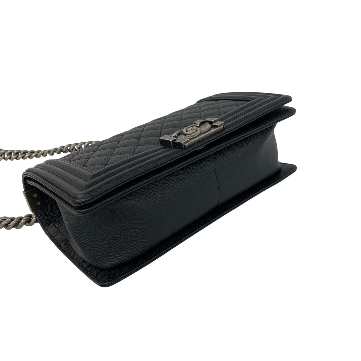 Chanel Black Grained Calfskin Shoulder Bag (Pre-Owned)